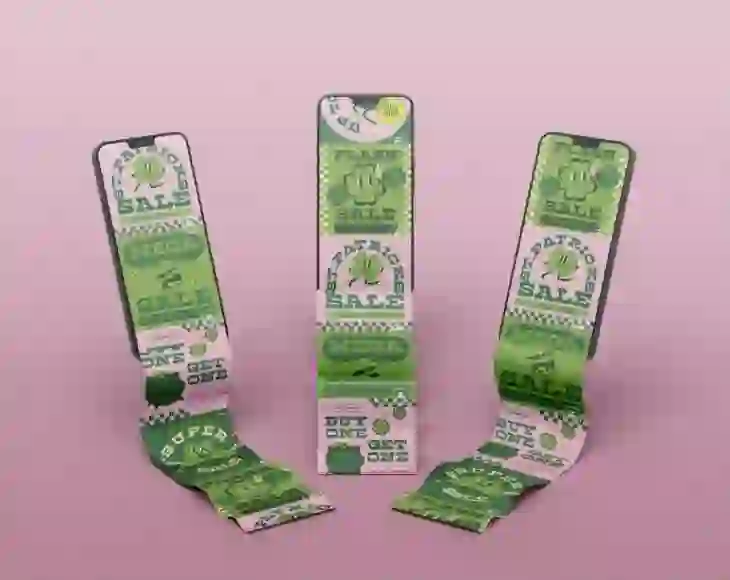 手机屏幕APP界面UI折叠滚动长图展示PS贴图样