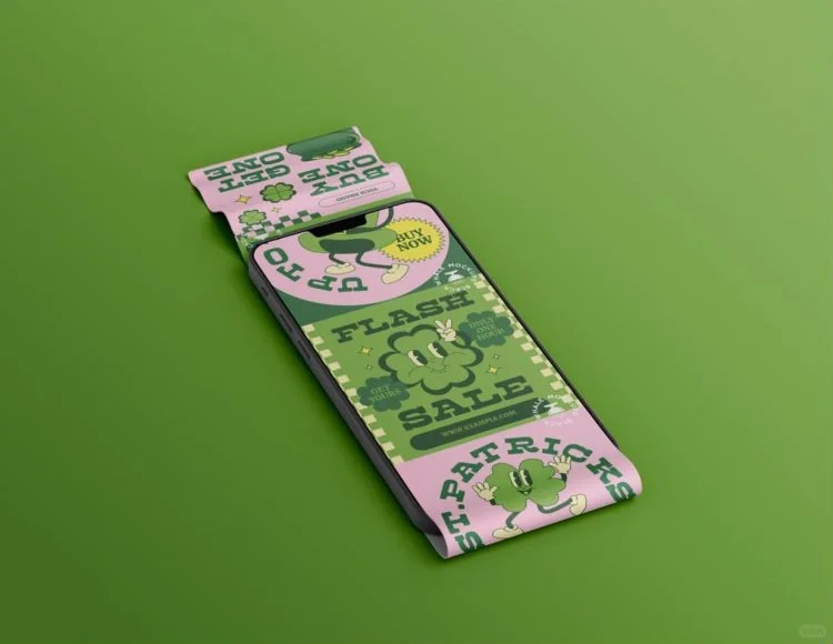 手机屏幕APP界面UI折叠滚动长图展示PS贴图样