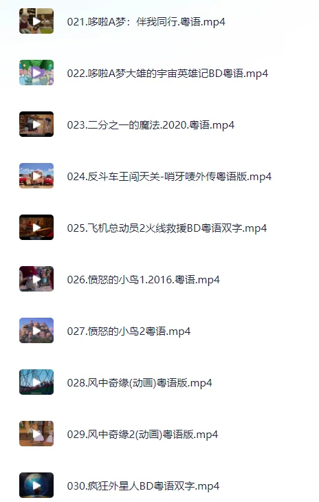 粤语迪士尼电影合集，133部，高清1080P。