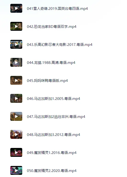 粤语迪士尼电影合集，133部，高清1080P。