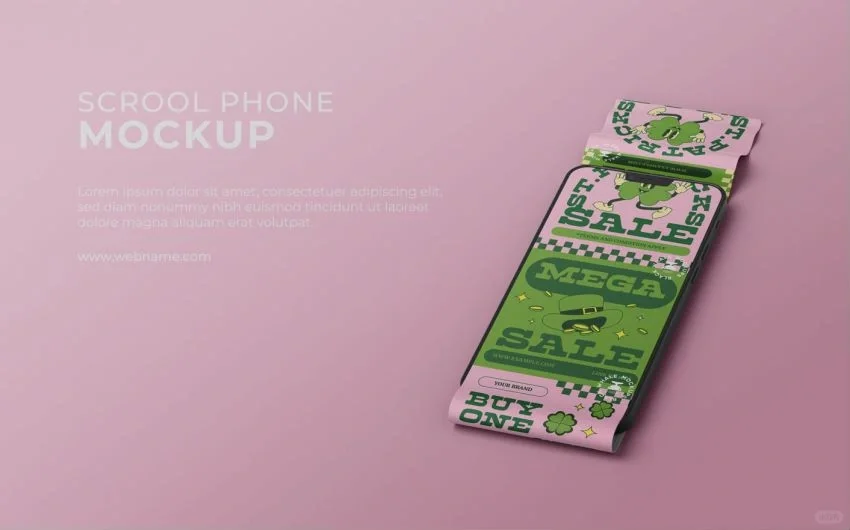 手机屏幕APP界面UI折叠滚动长图展示PS贴图样