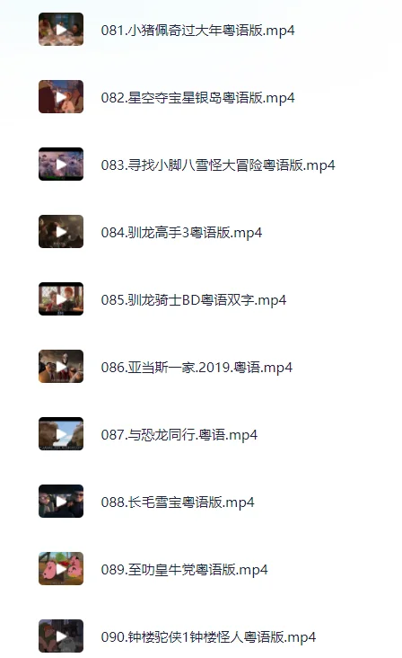 粤语迪士尼电影合集，133部，高清1080P。