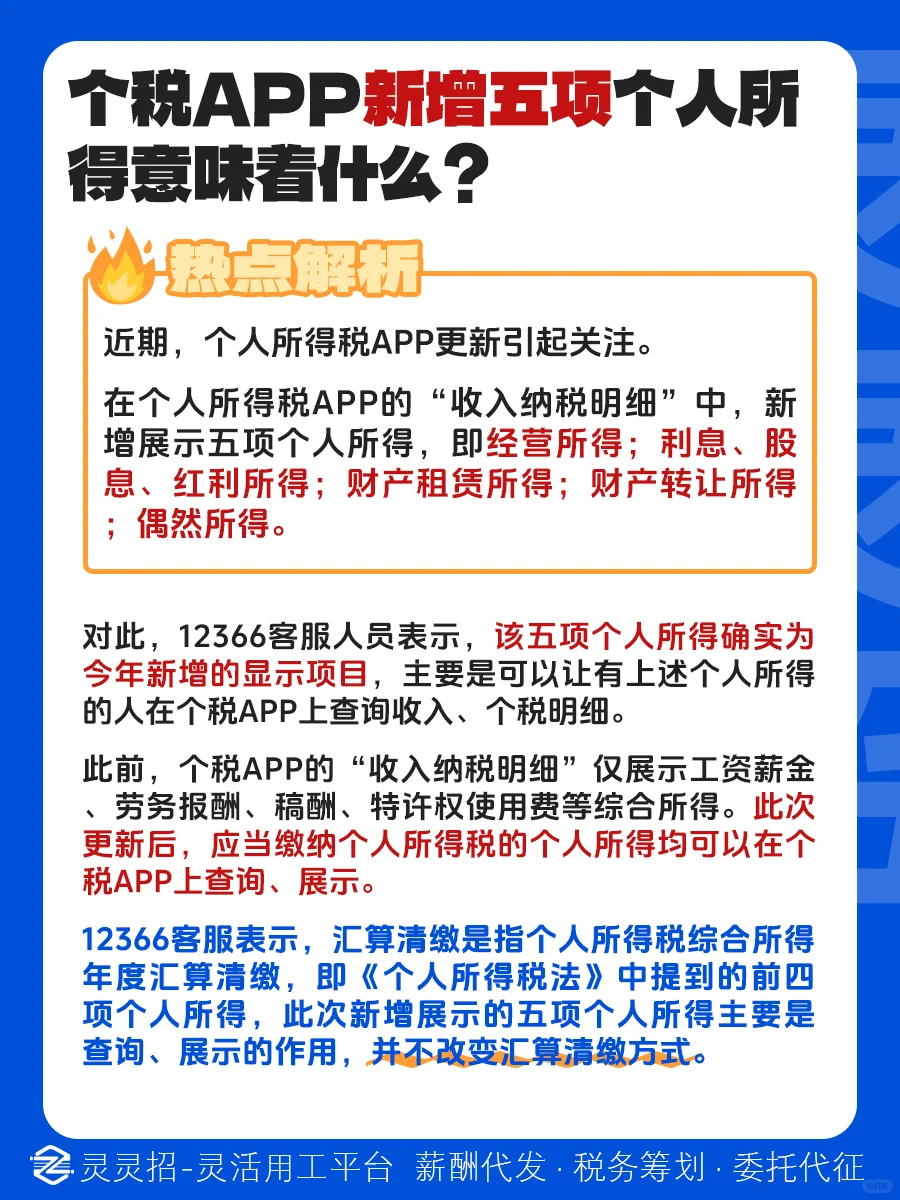 个税APP更新！新增5️⃣个人所得，有影响吗