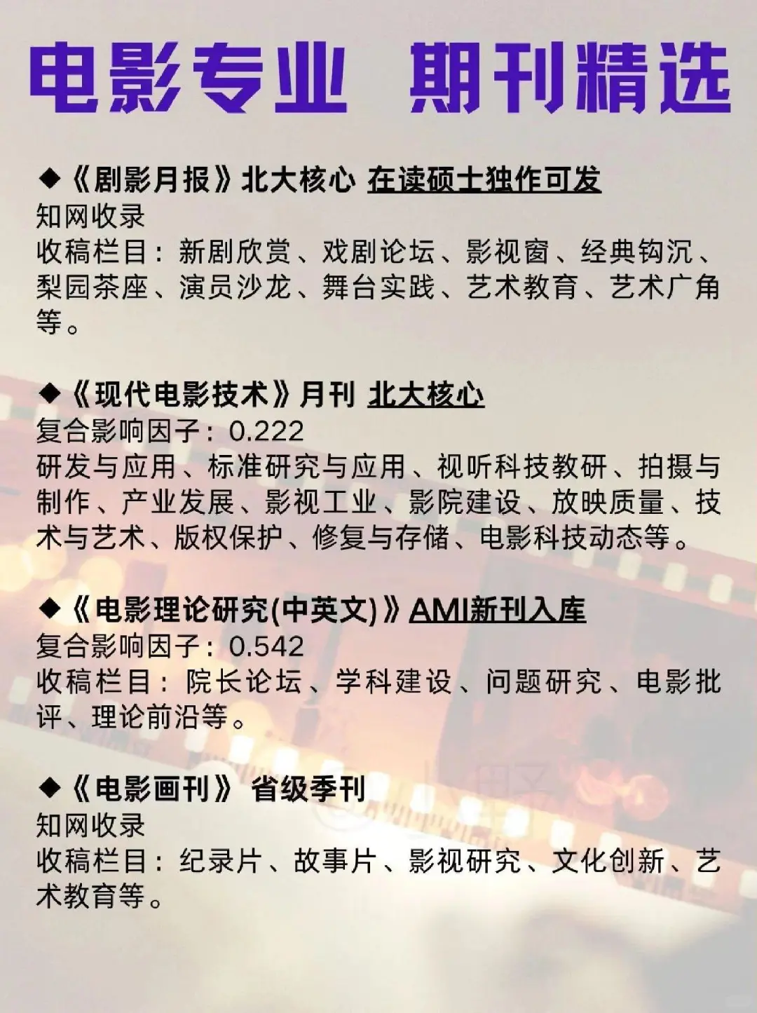 期刊推荐:电影专业期刊推荐