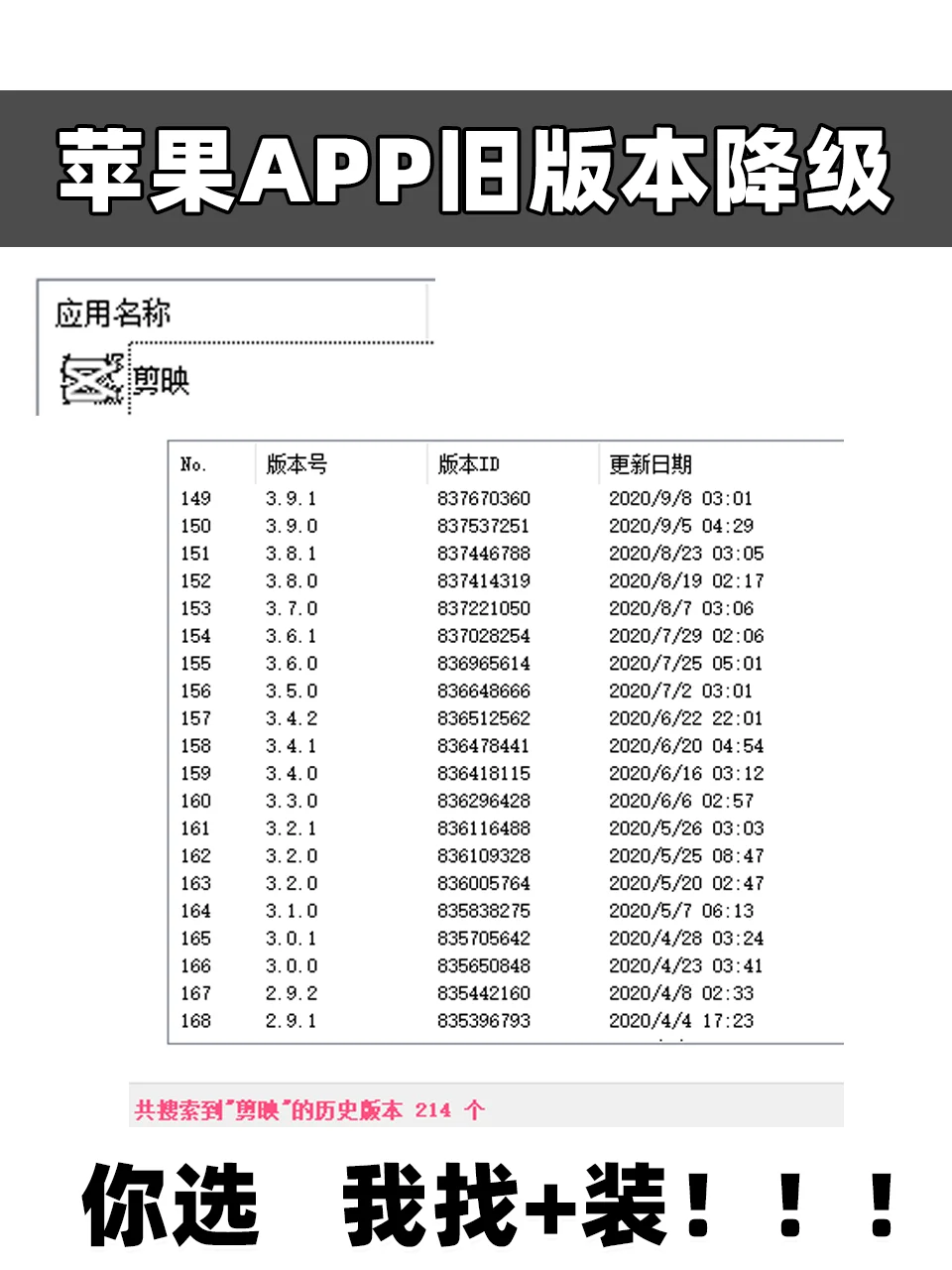 苹果手机APP退回旧版本！剪映版本降级可选！