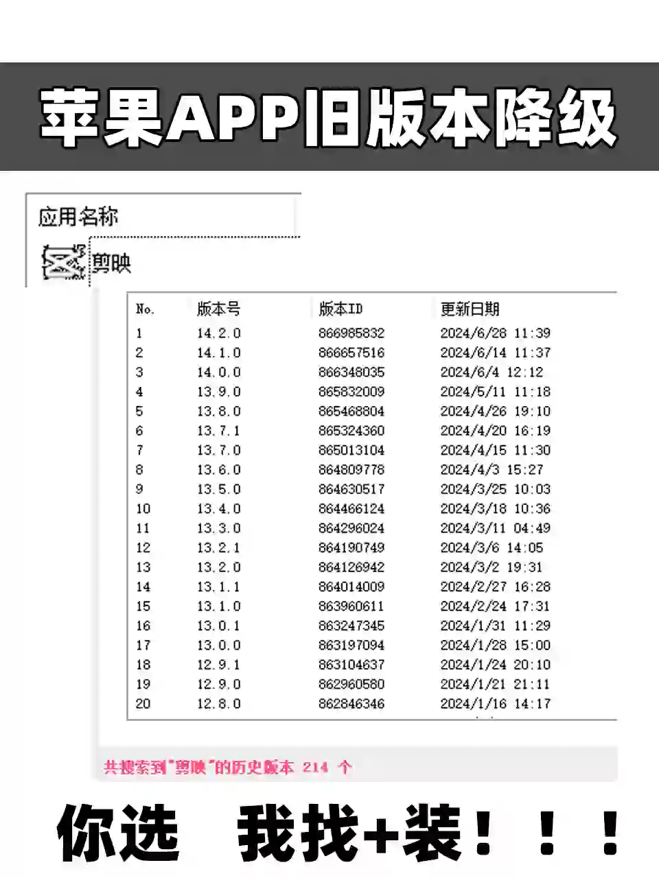 苹果手机APP退回旧版本！剪映版本降级可选！