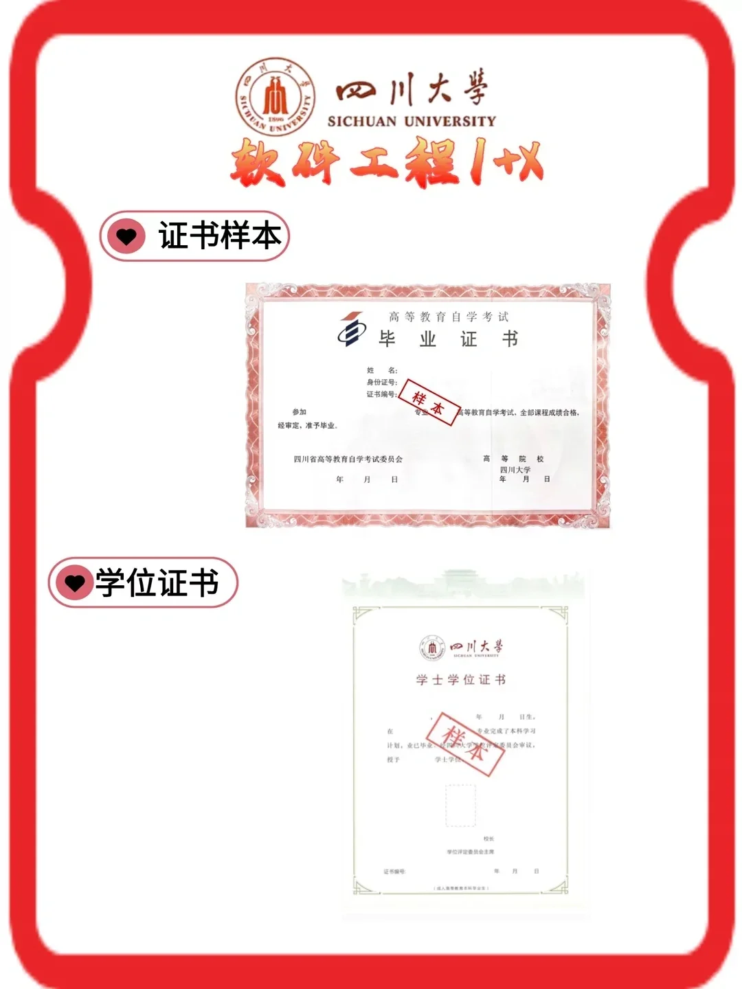 四川大学-软件工程小自考-只统考三门超简单