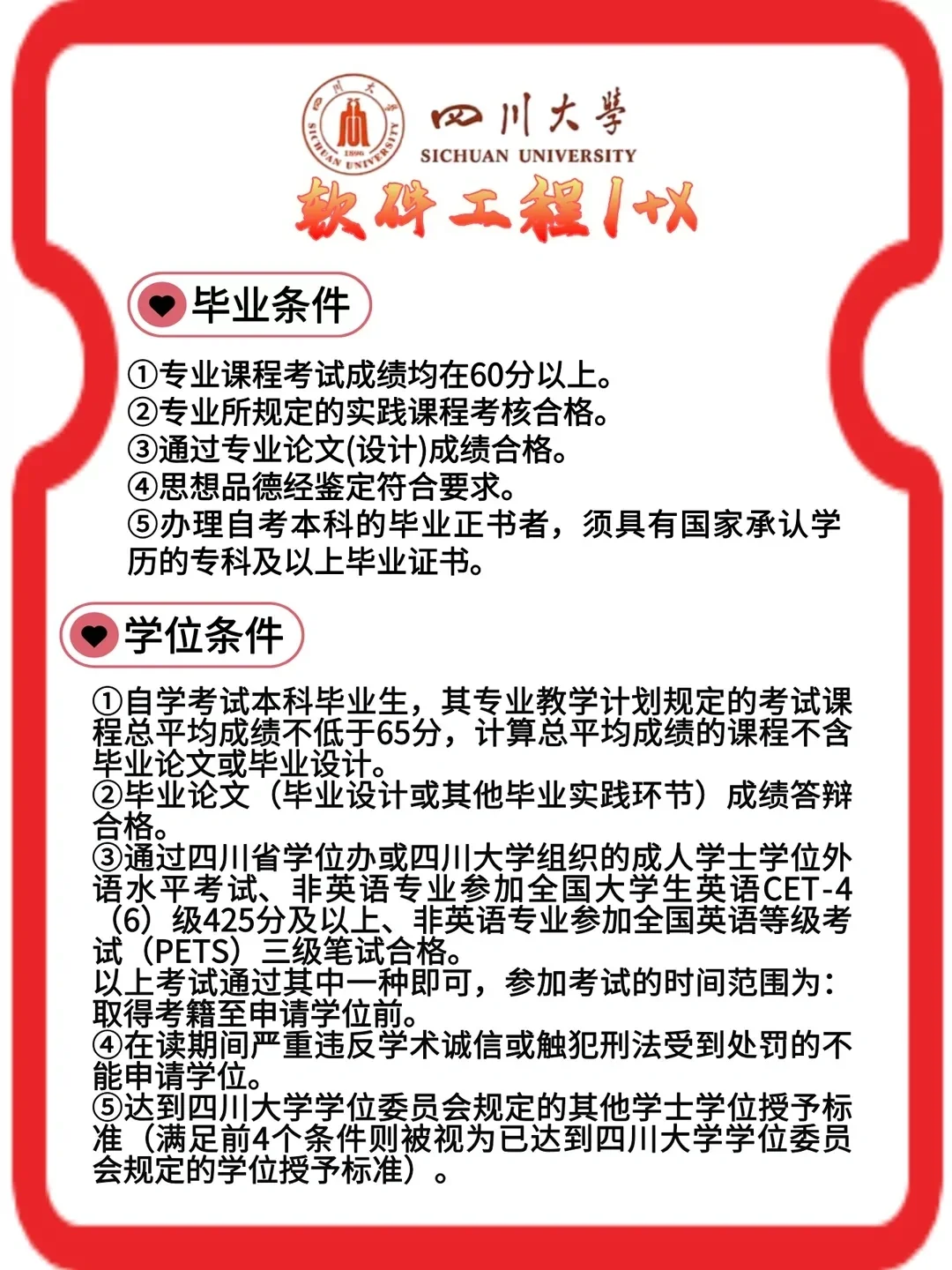 四川大学-软件工程小自考-只统考三门超简单