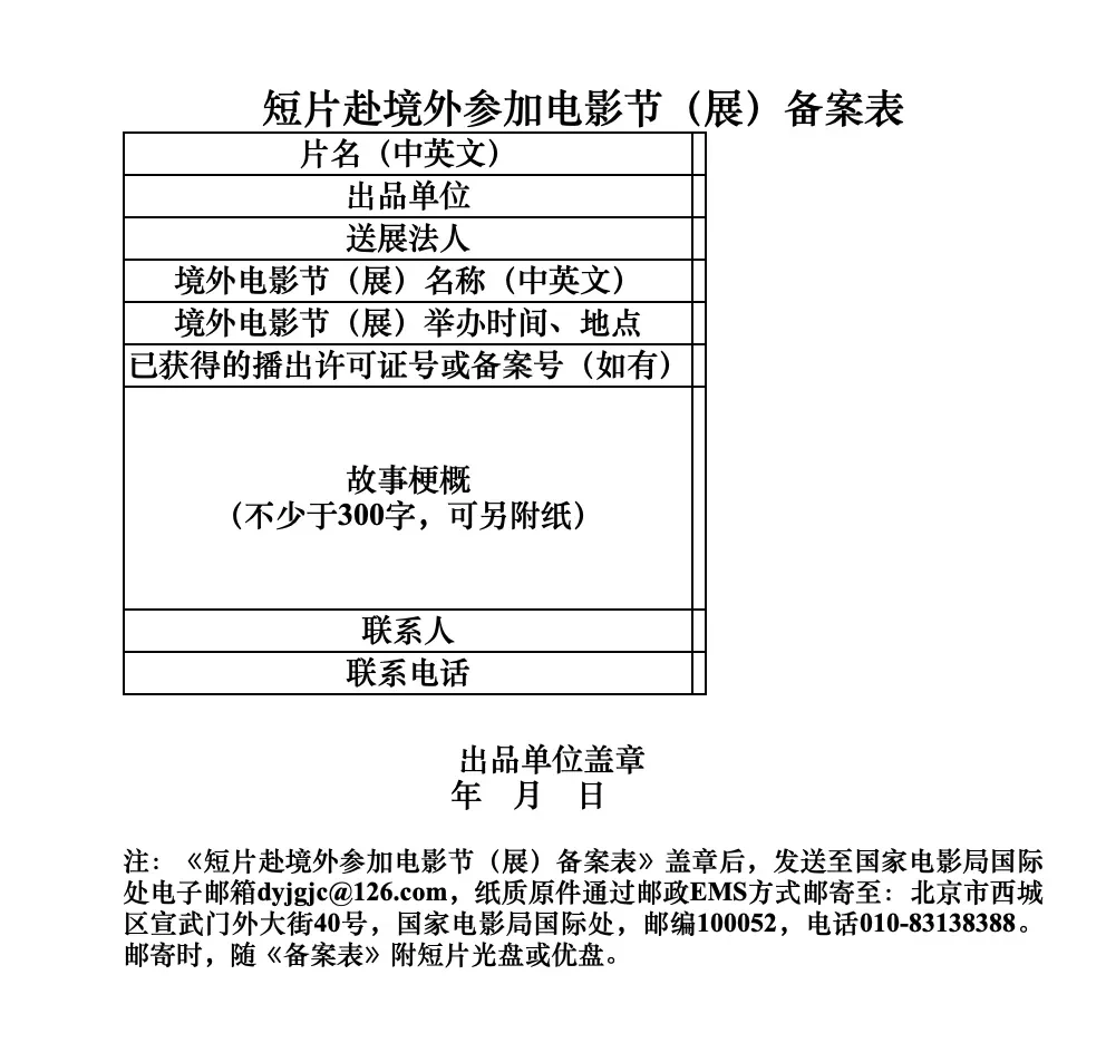 国家电影局新规：短片参外展，需备案！