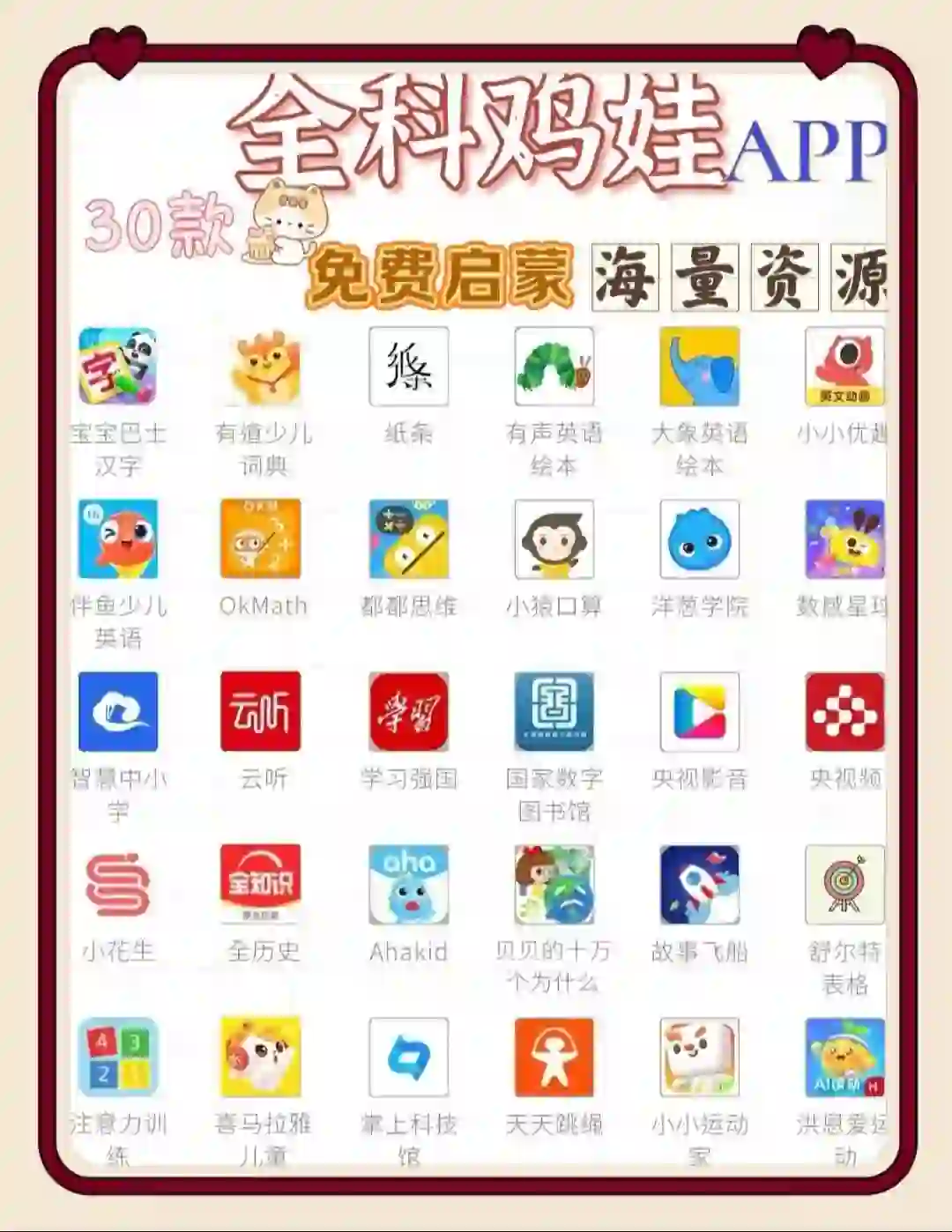 ❤️整理30款全科启蒙APP帮你省下几百万!