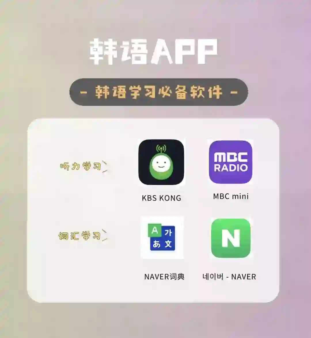 韩语学习必备听力&词汇学习App