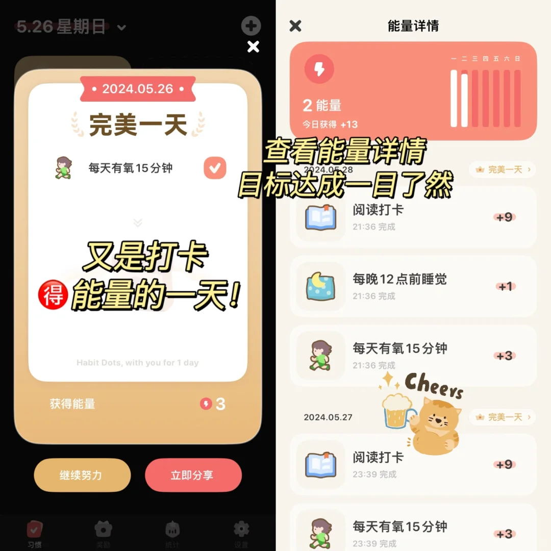 习惯点点✌️确认过了!是超萌的习惯打卡app!