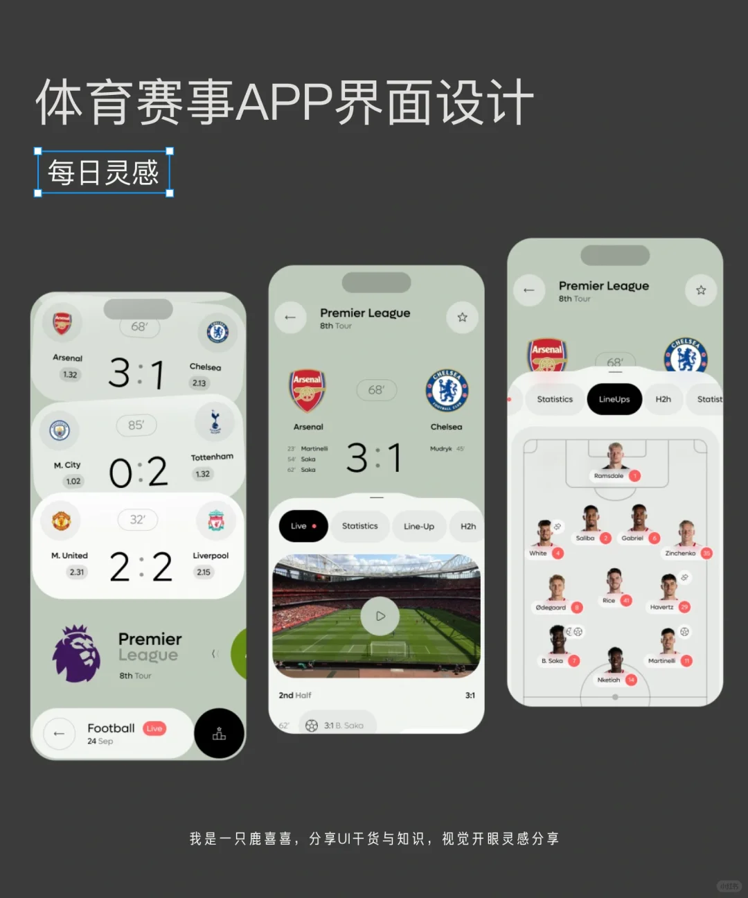 每日灵感|足球比分!体育赛事APP设计