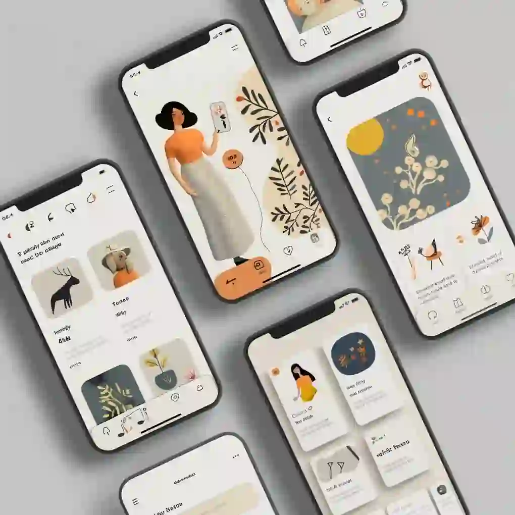 UI UX WEB APP欢迎界面 插画风格
