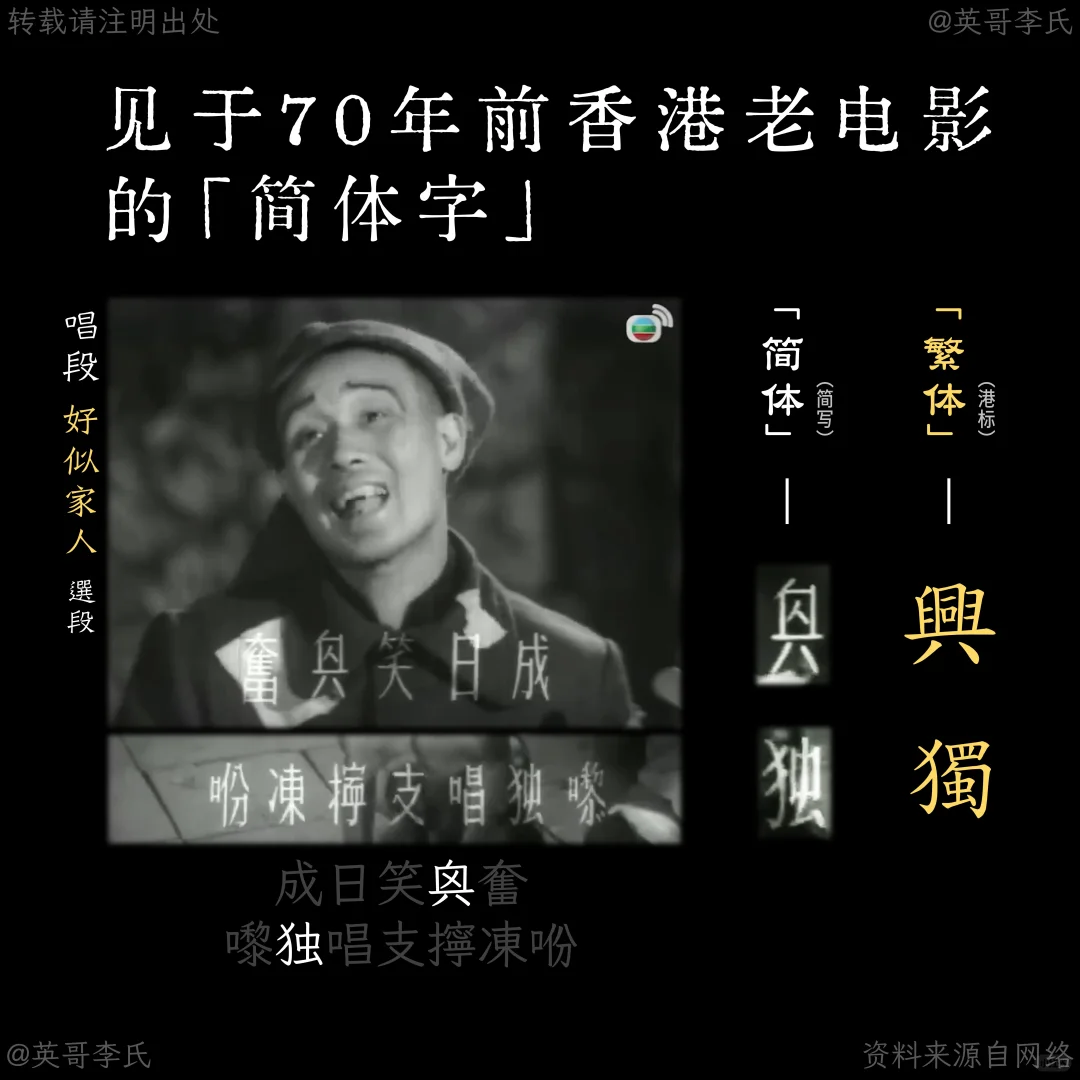 70年前香港老电影中的“简体字”