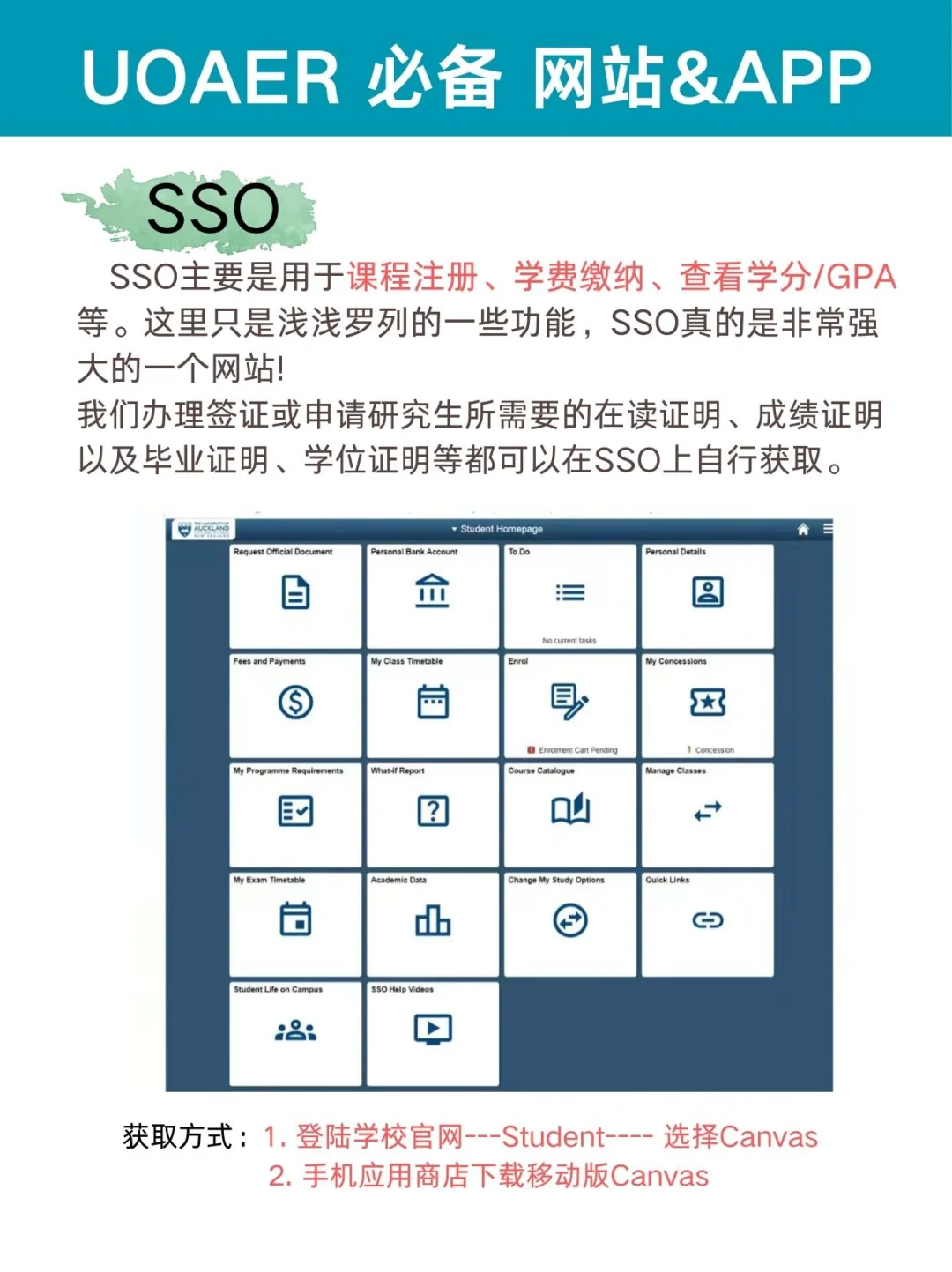 奥克兰大学 必备 网站&APP