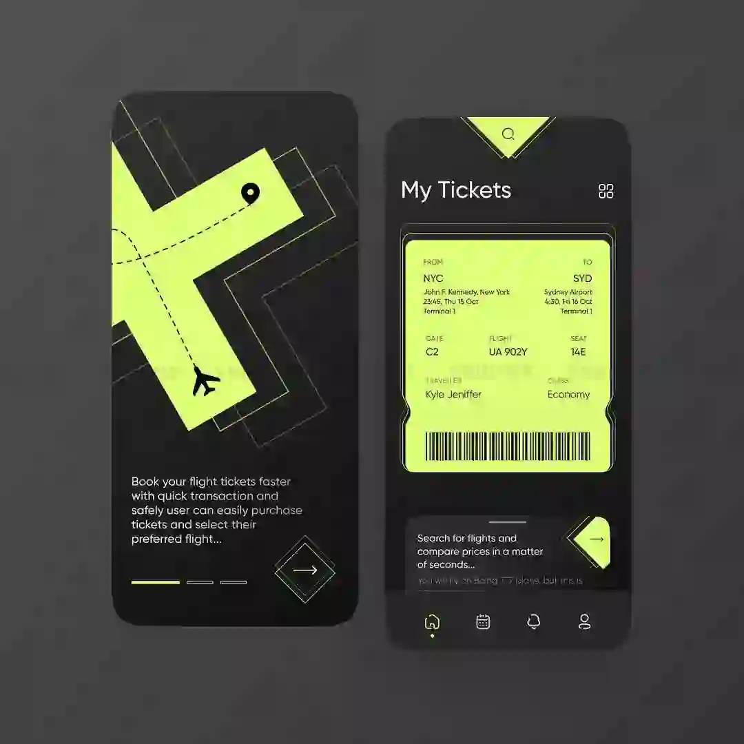 UI设计｜机票航班预订小程序APP界面案例