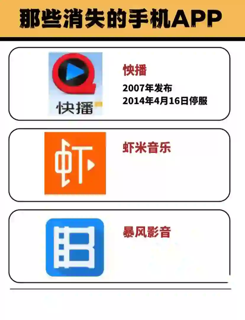 你还知道哪些消失的app？