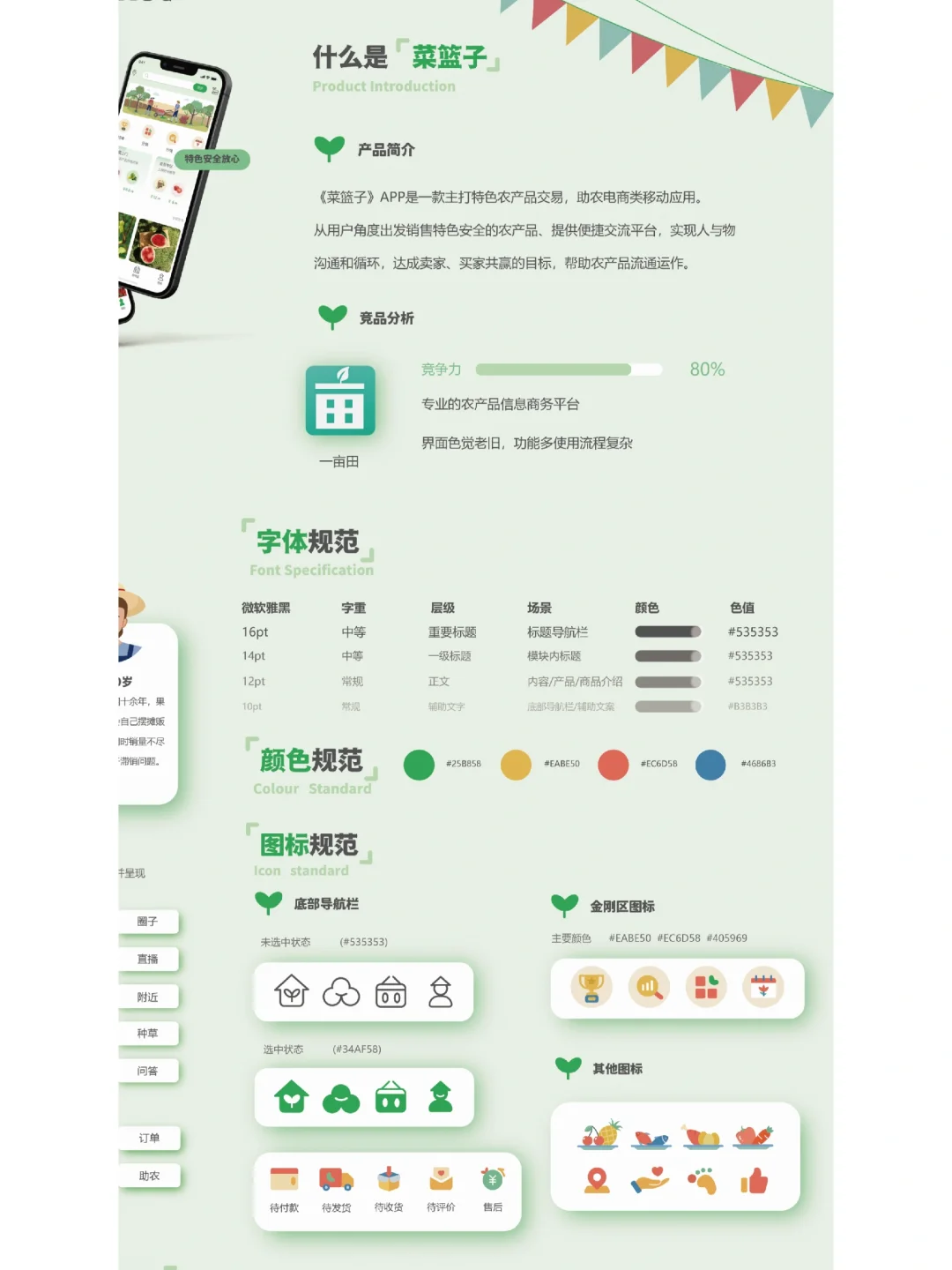 UI设计菜篮子app展板分享💚