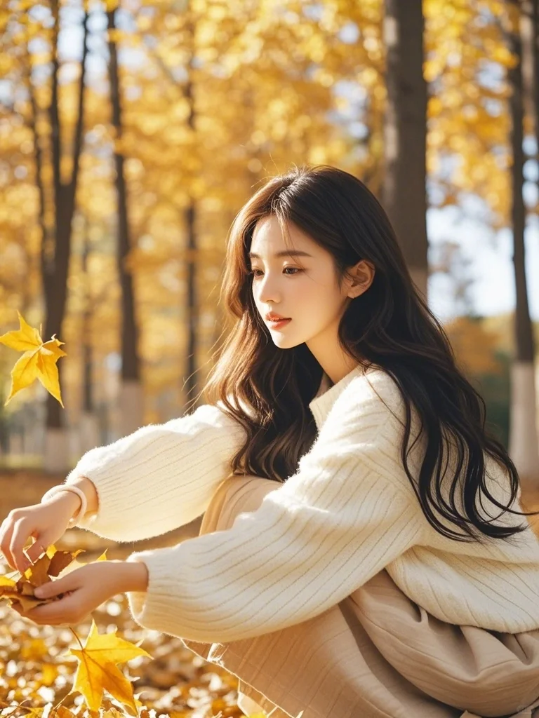 秋天到了，换个风格吧，温暖系的女孩好美