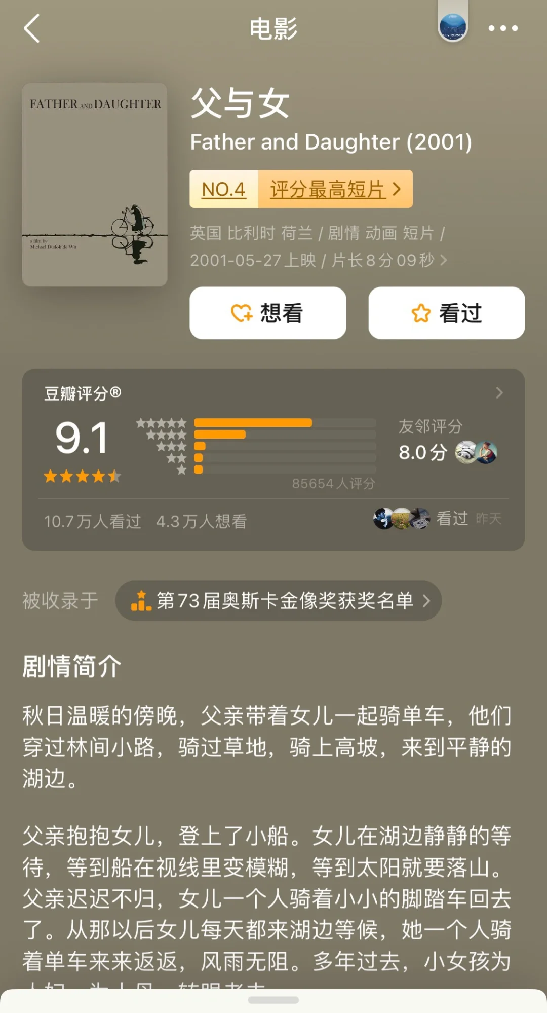 🎬16部高分电影短片(下),答应我去看!