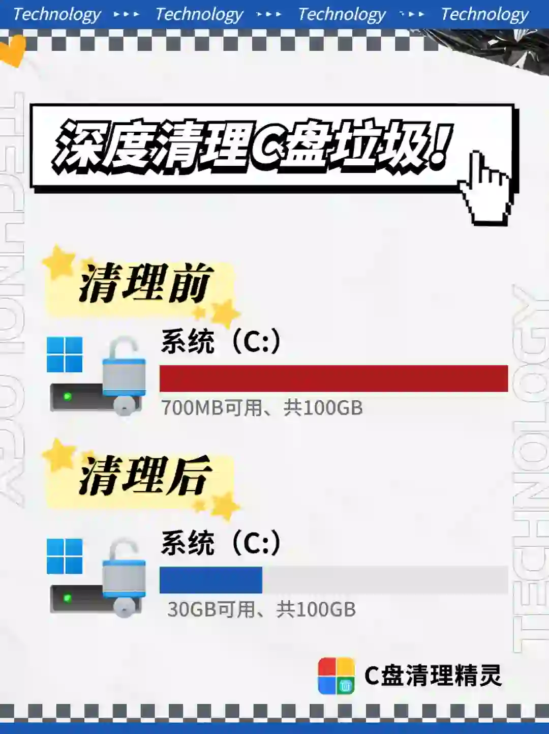C盘满了红了怎么办?快速深度清理电脑C盘