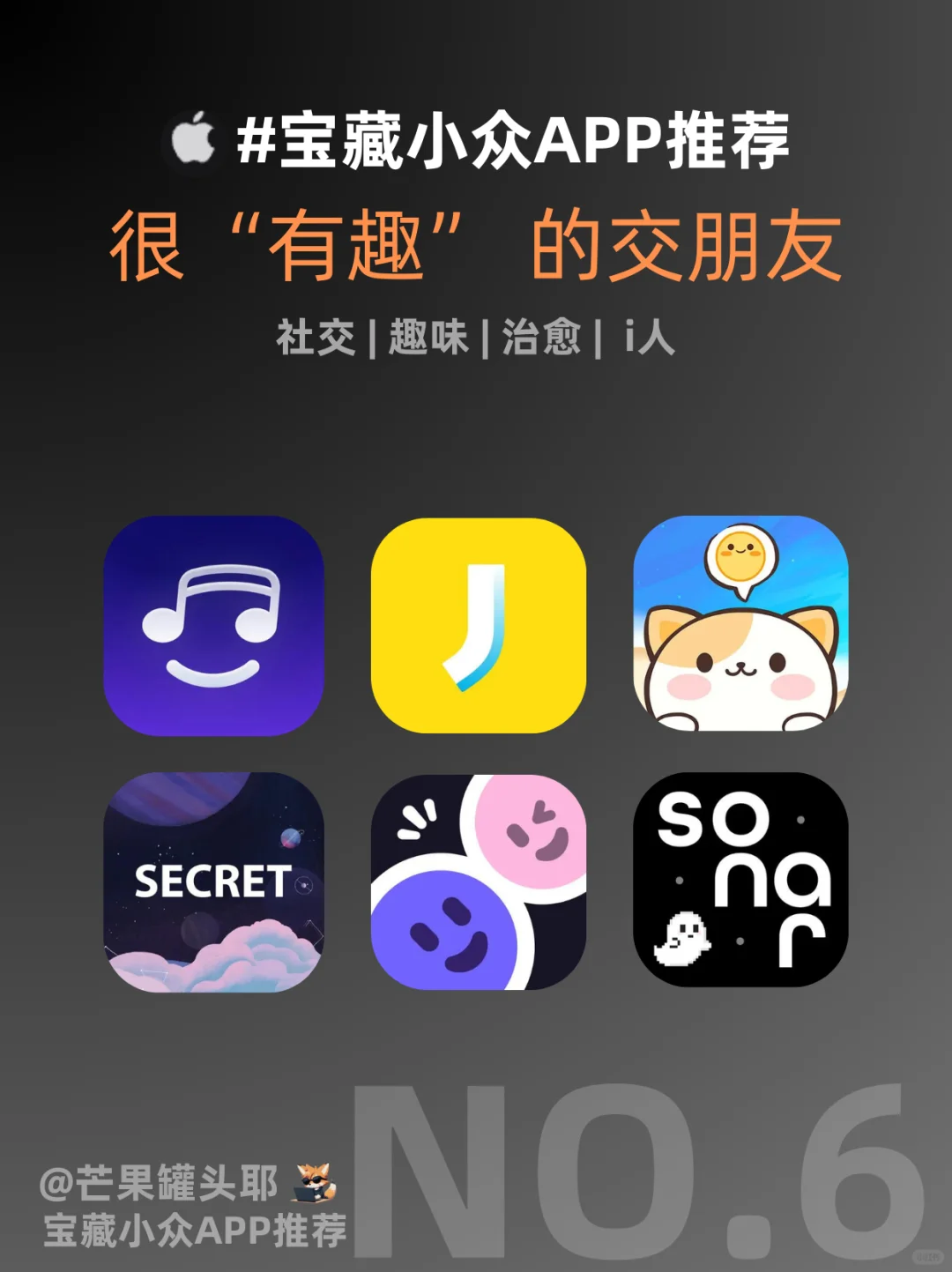 No.6宝藏小众App推荐 社交 趣味 治愈 i人