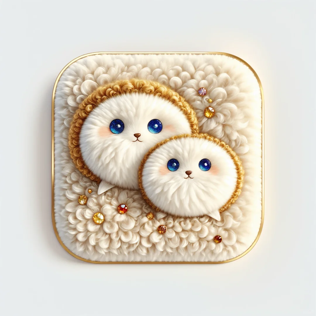 【AI手机图标设计】毛茸茸的app图标