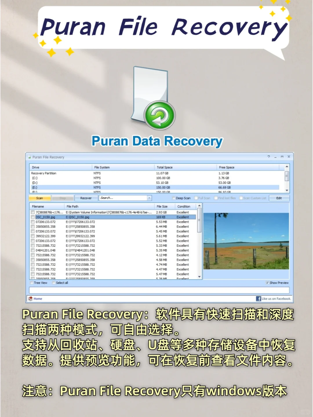4个免费文件恢复软件,不怕误删重要文件!