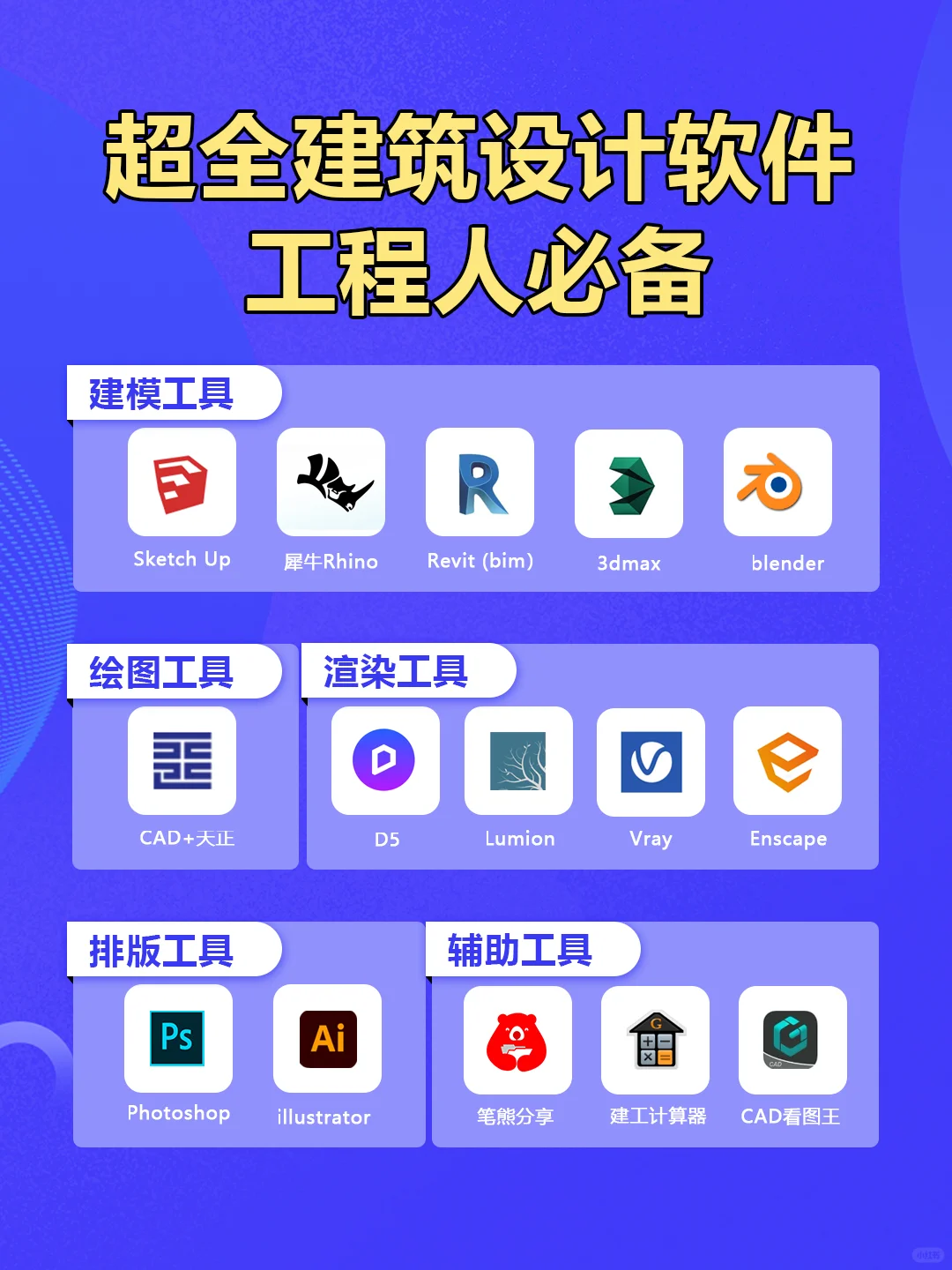 超全建筑设计软件，工程人必备