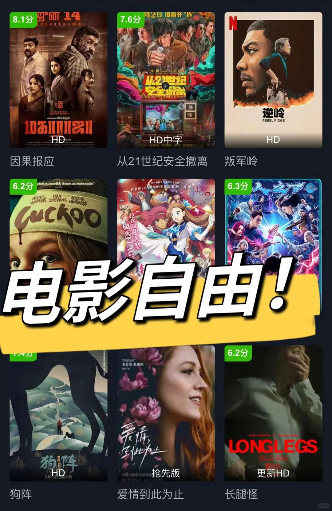 实现电影自由啦！！