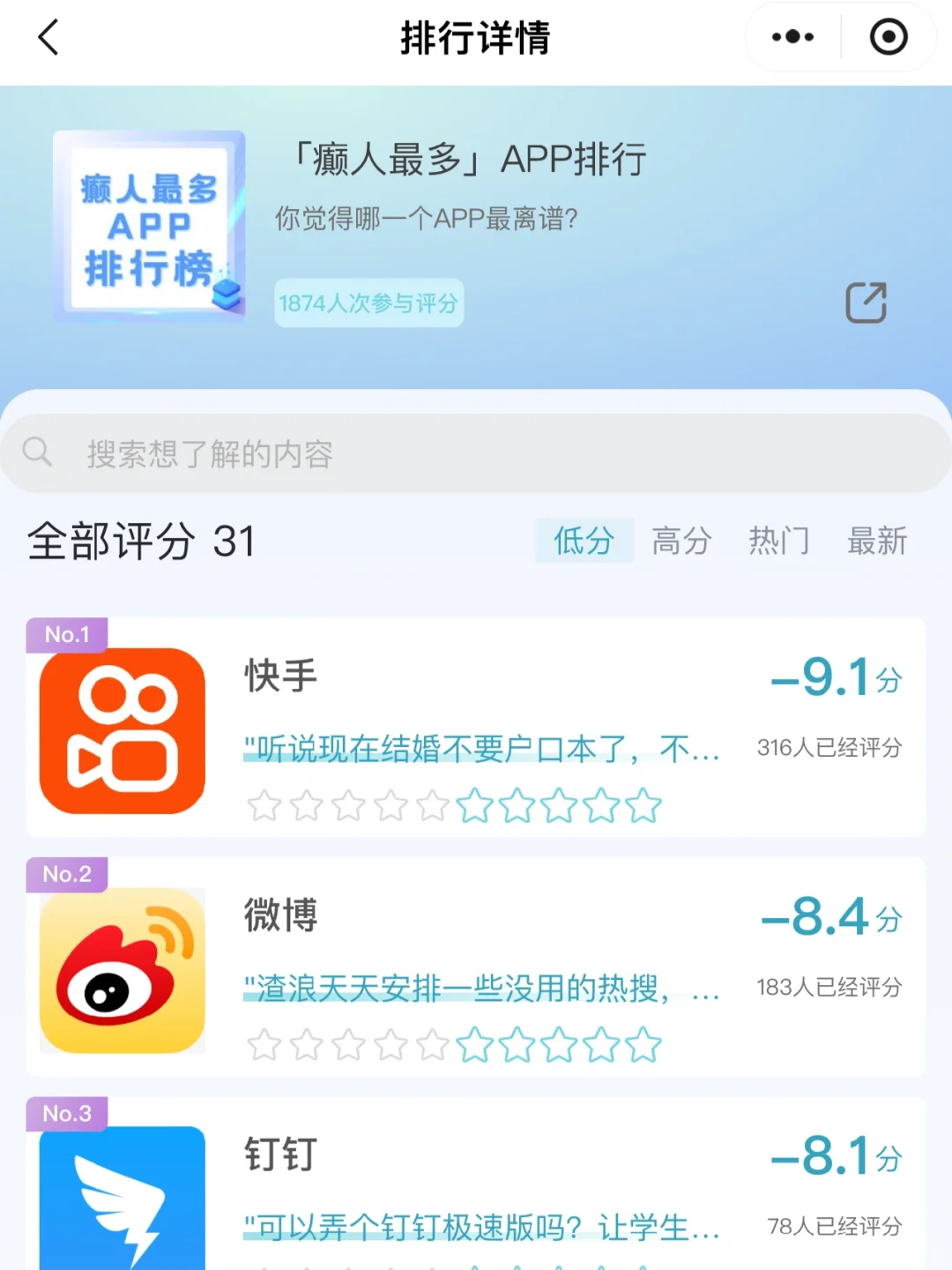 癫人最多的app我们快手稳第一啊