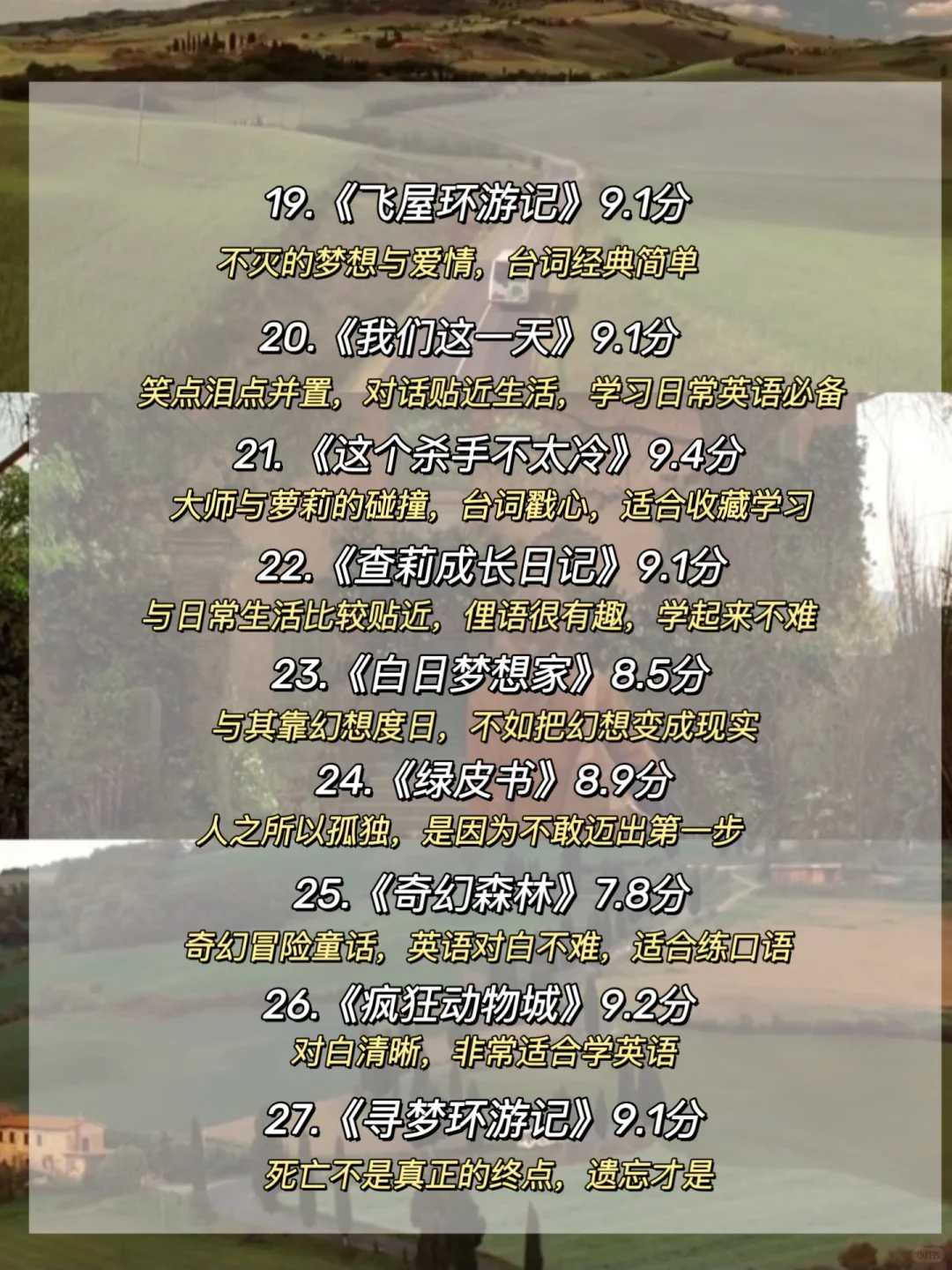 越看越上头的54部高分电影❗无痛学英语🔥