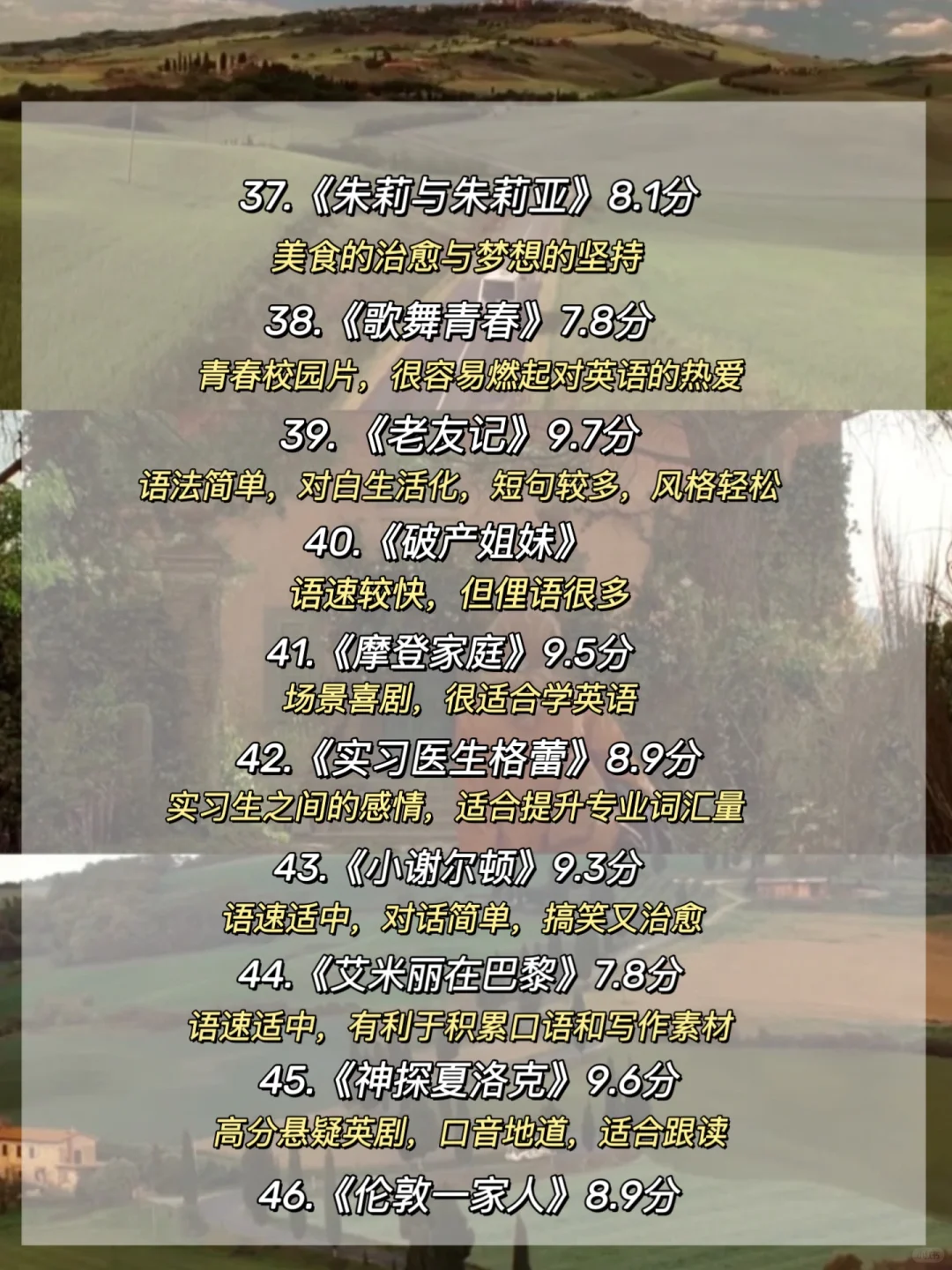 越看越上头的54部高分电影❗无痛学英语🔥