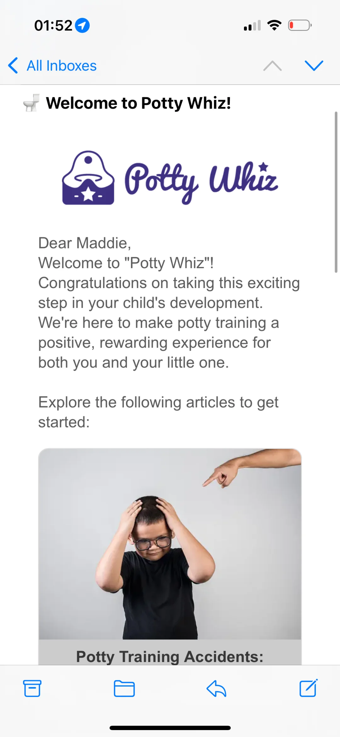 Potty Training Log App