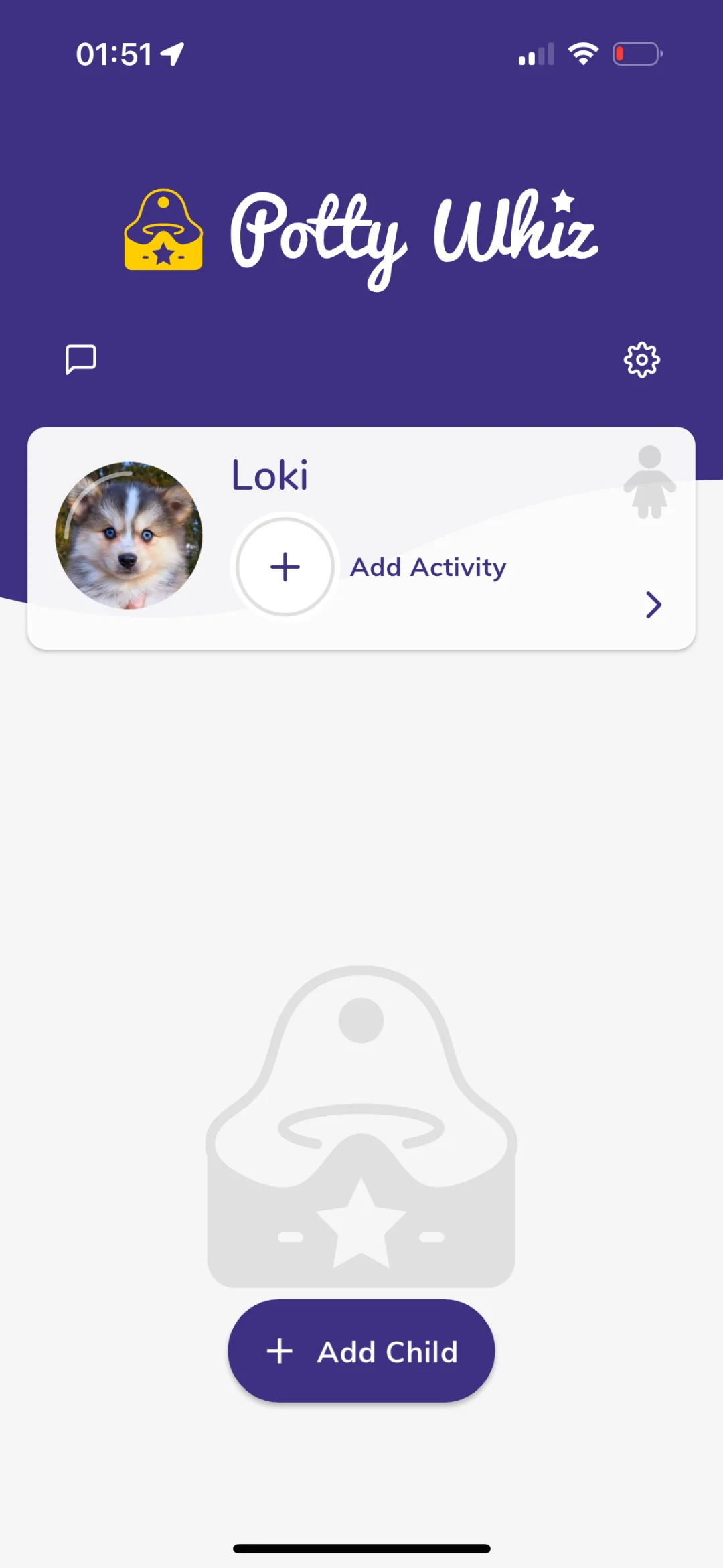 Potty Training Log App