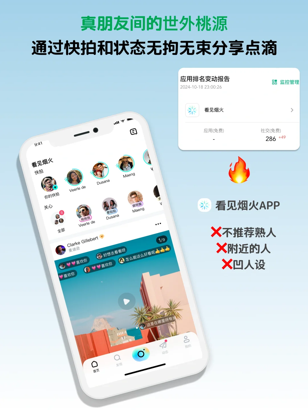 🎉「看见烟火」进入社交榜 286 名啦❗️