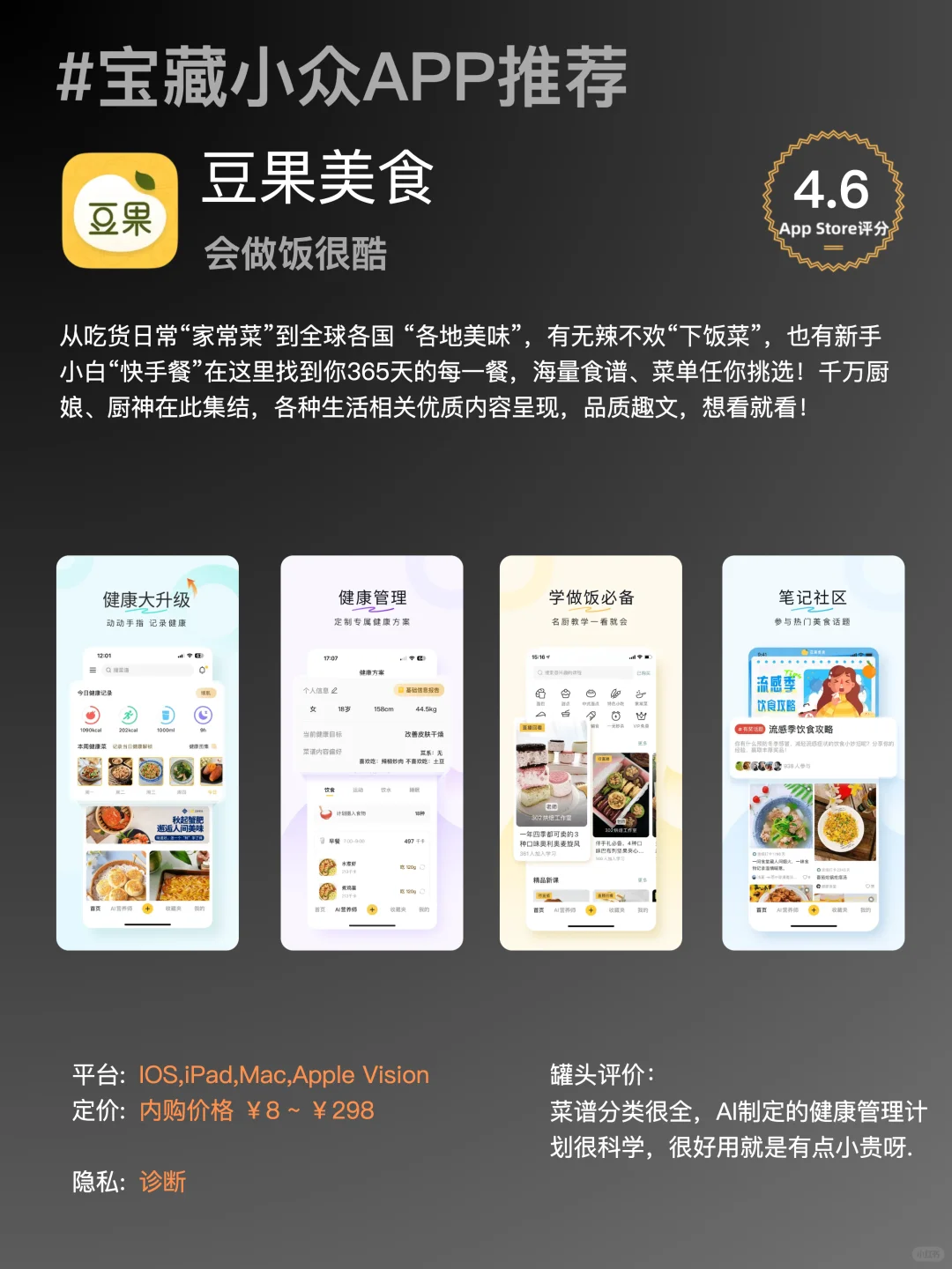 No.8 宝藏小众App推荐 饮食 下厨 菜谱 健康