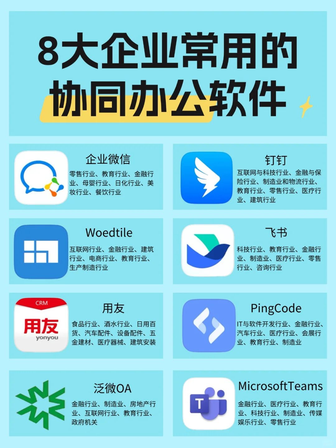 企业常用的，8大协同办公软件