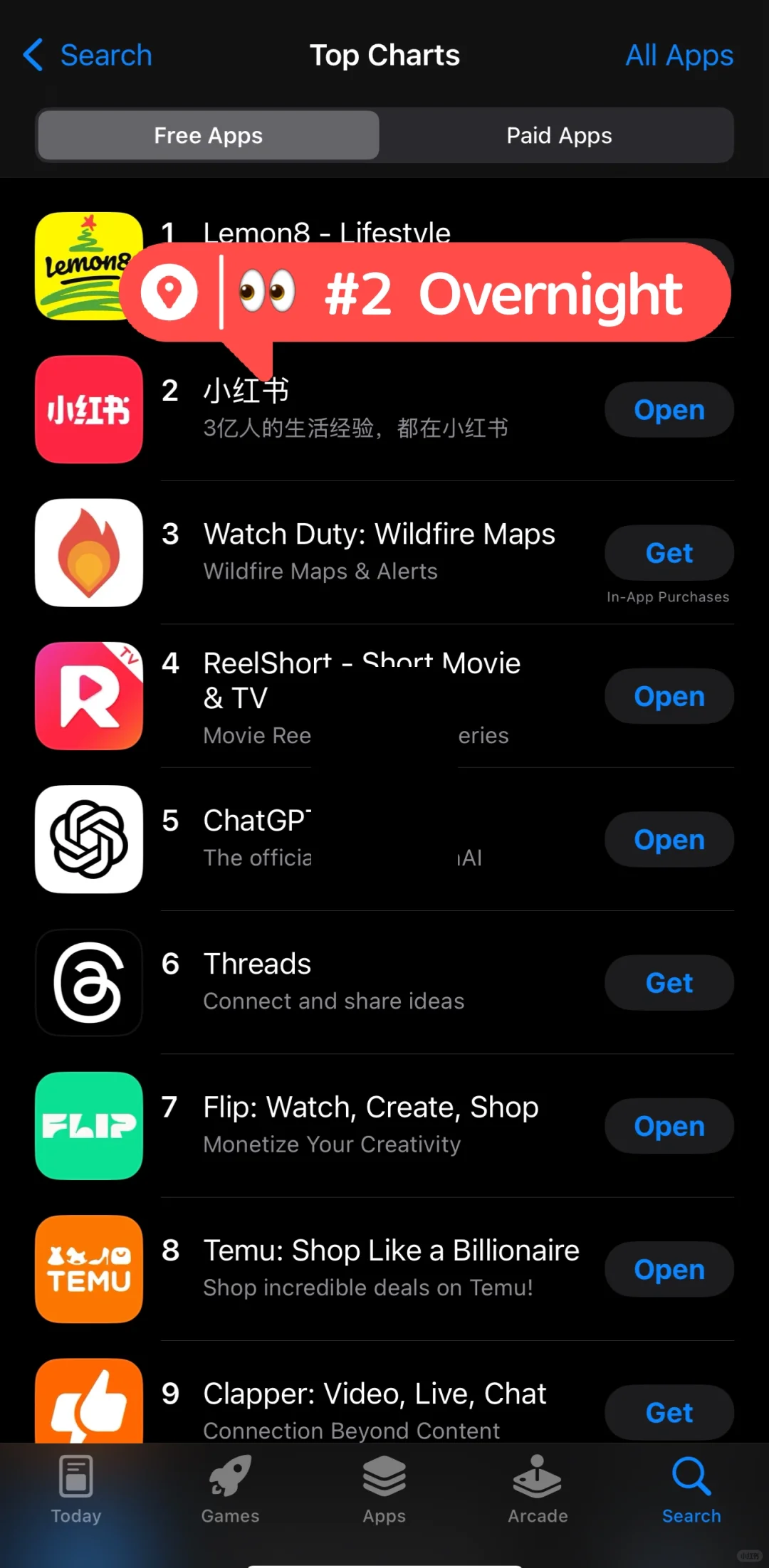 Almost #1 in Apple App Store