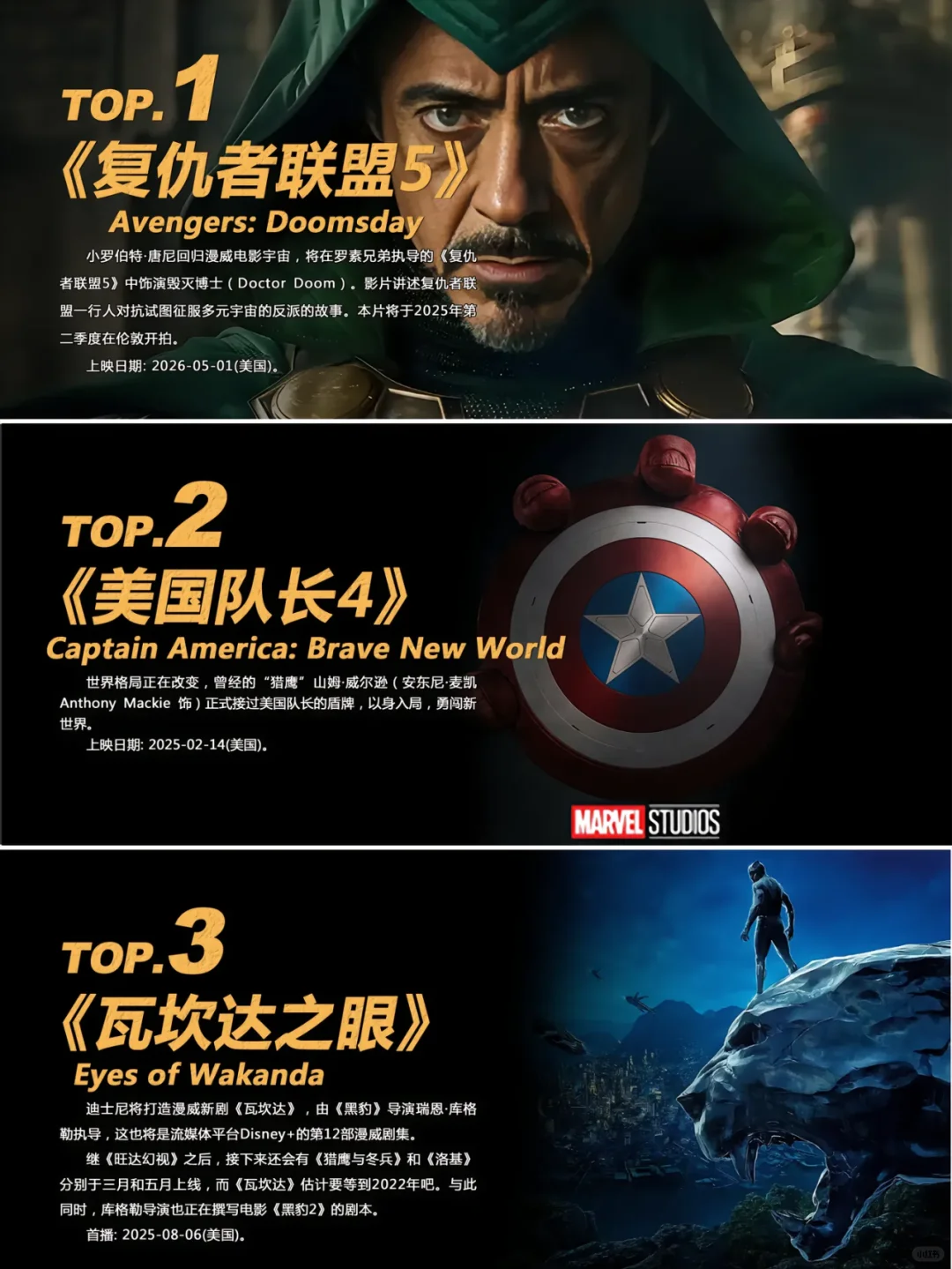 2025年即将上映的漫威电影推荐