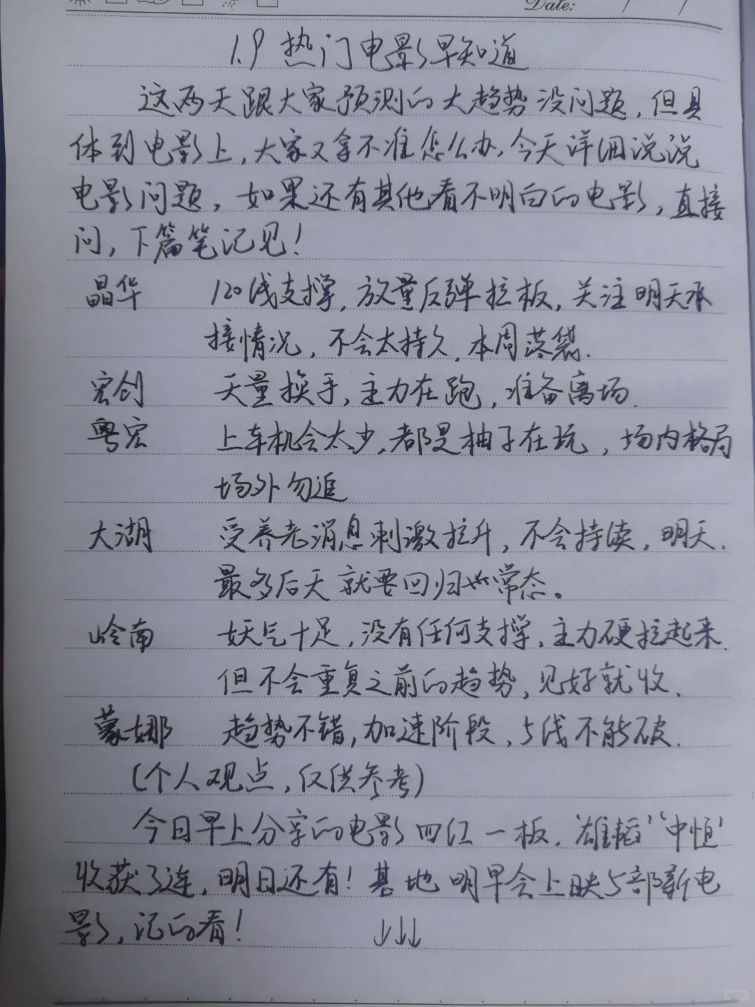 明日热门电影预告