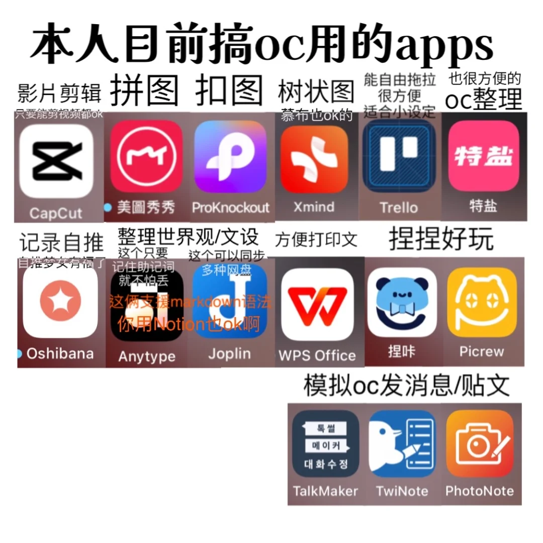 本人目前为止搞oc用的app