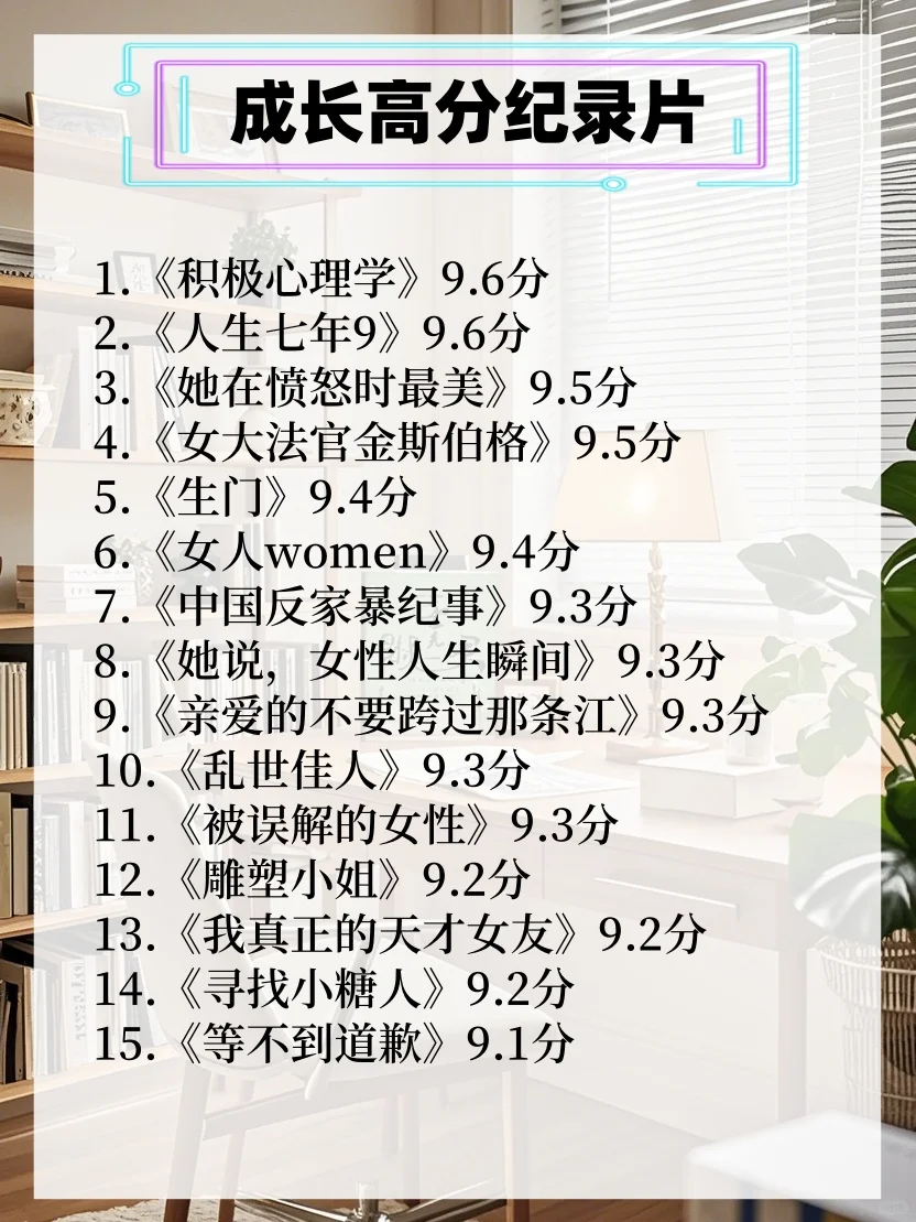 ✨📍优秀女生必看纪录片|格局炸裂!