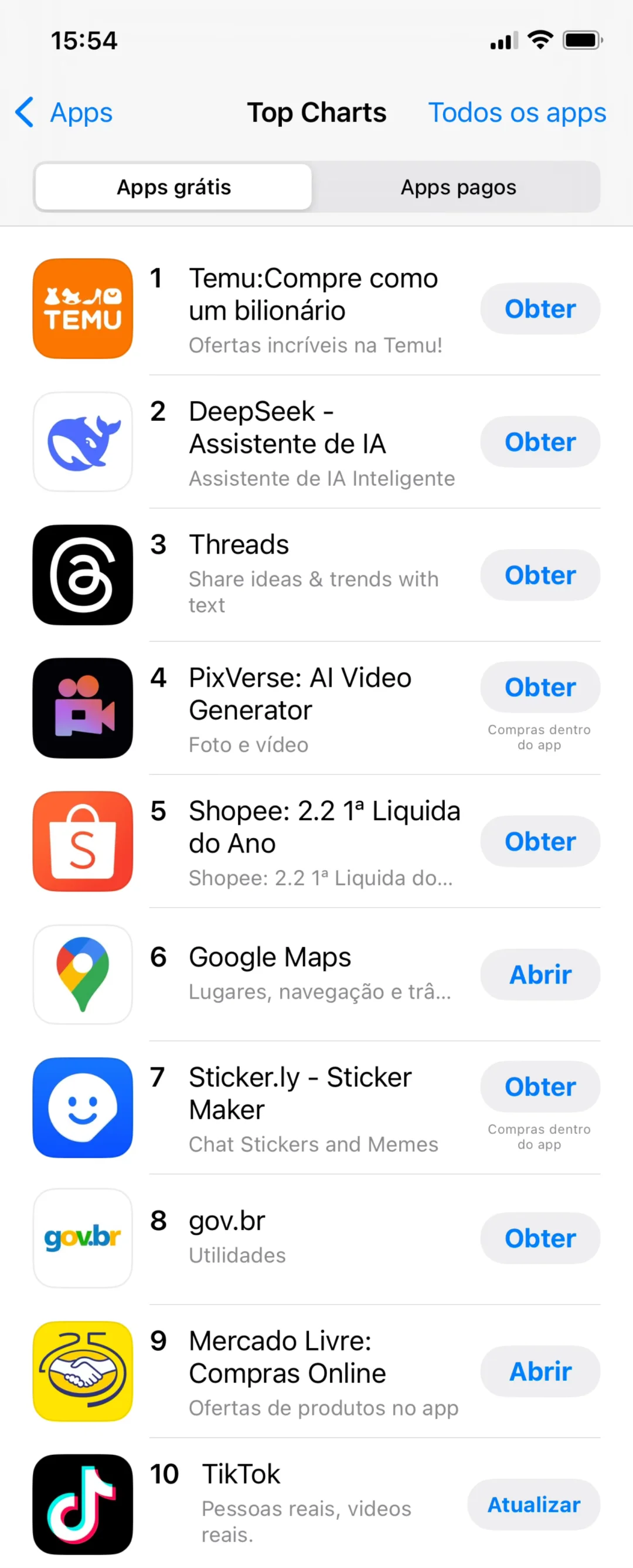 🇧🇷巴西下载前十app竟有近半是中国的‼️