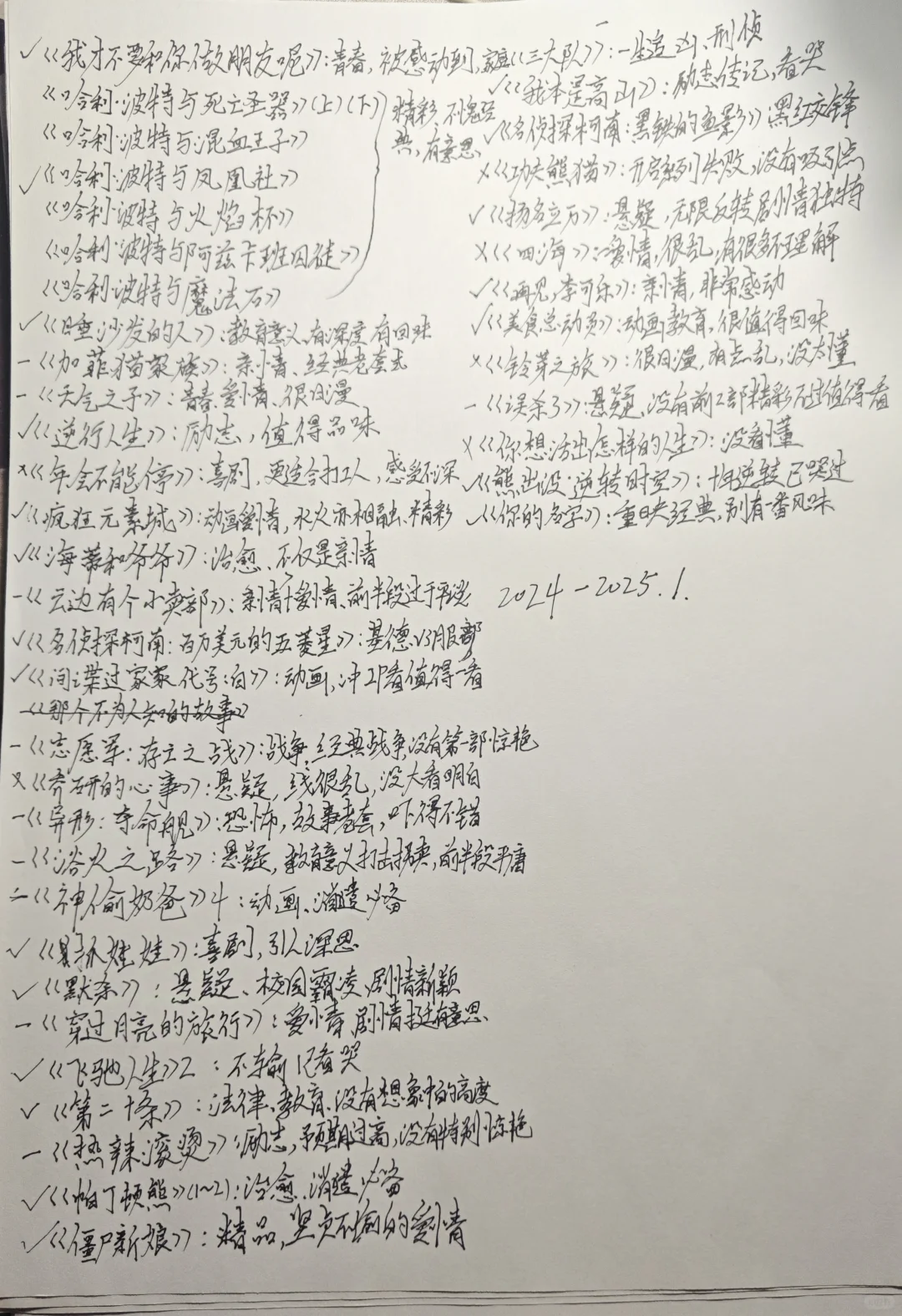 一个大学生2024年的年度观影推荐