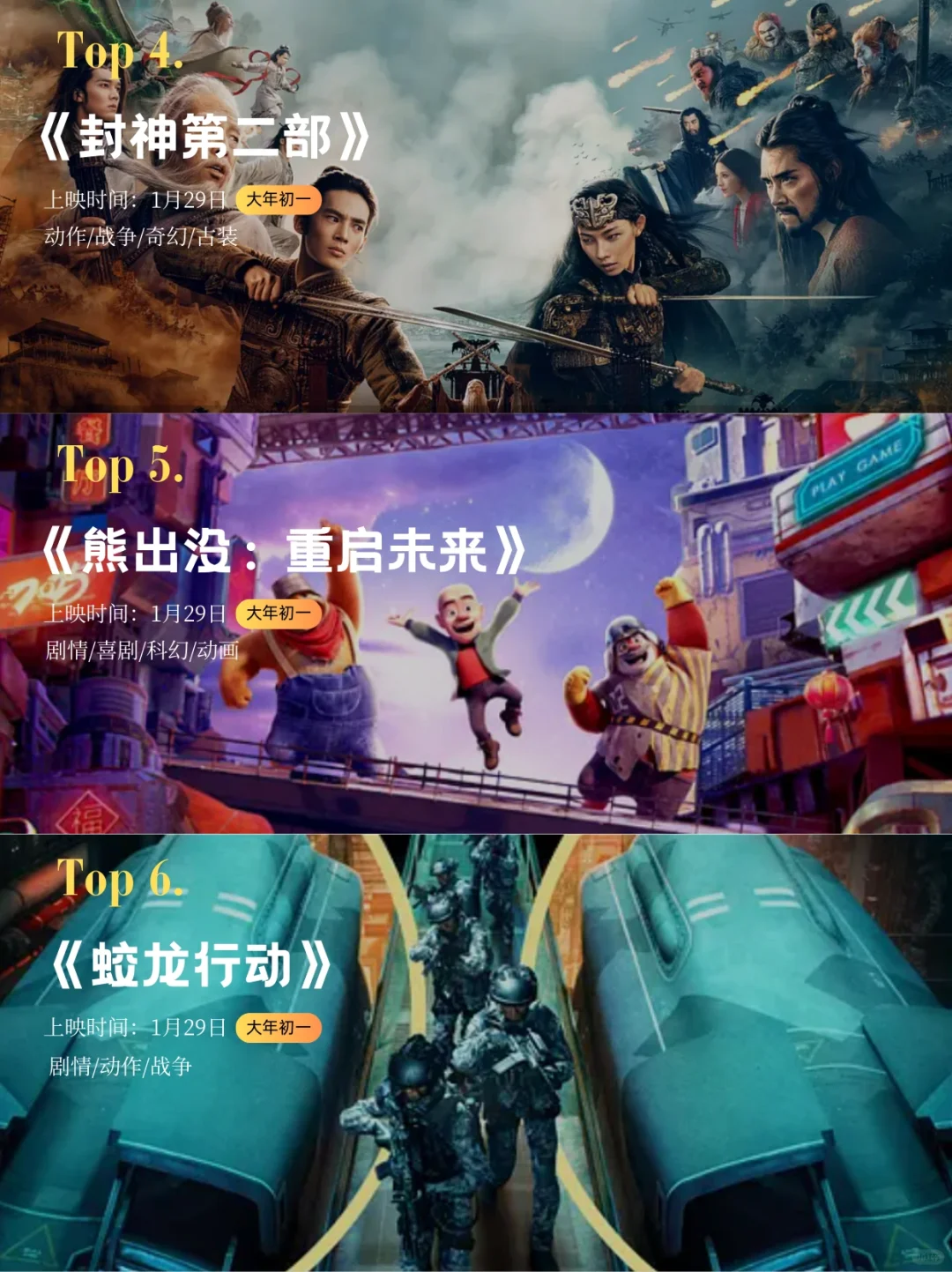 2025 春节档电影预览,部部精彩到爆!