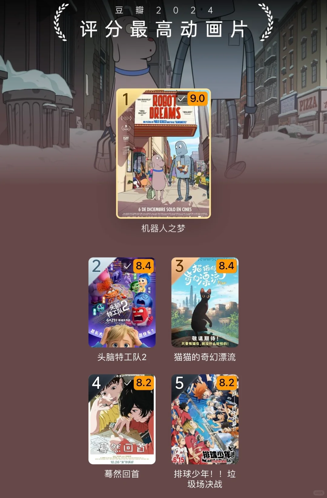 ‼️2024豆瓣电影榜单‼️够看一整年了