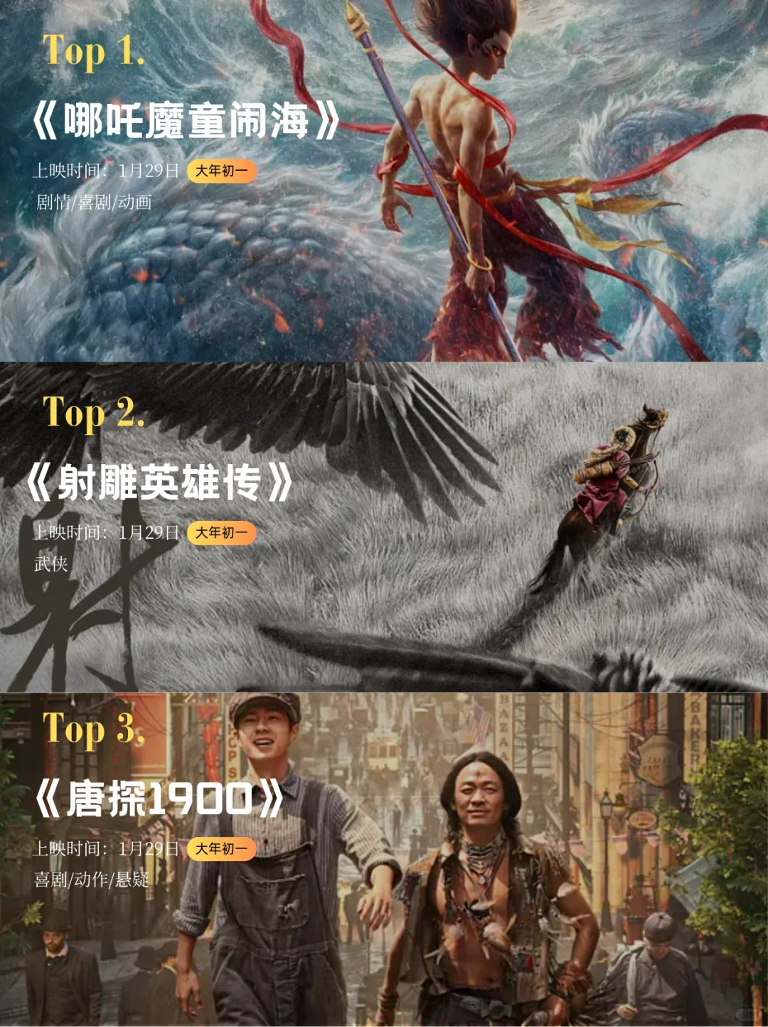2025 春节档电影预览,部部精彩到爆!