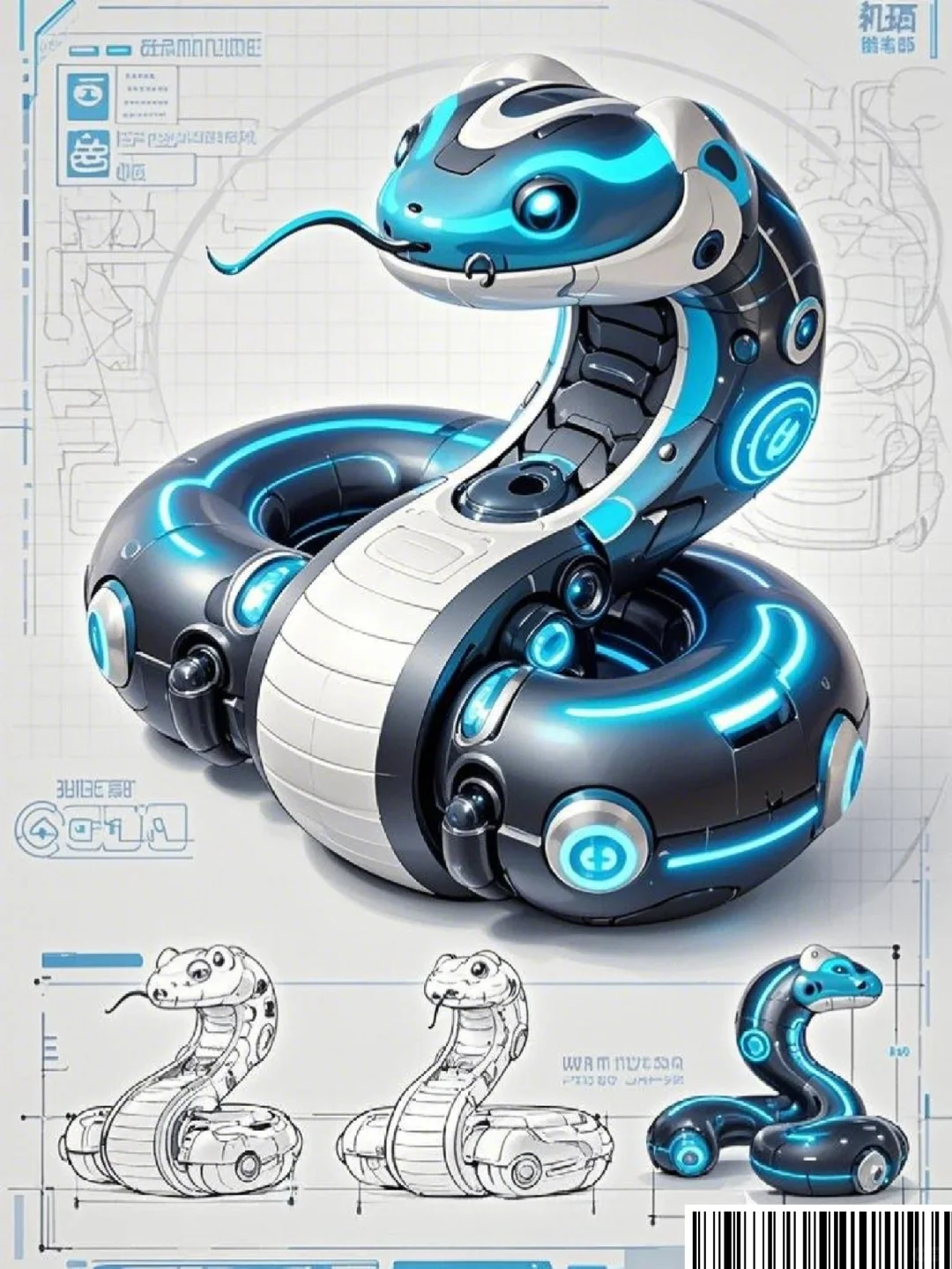 现在的ai已经这么牛了吗！赛博朋克蛇！